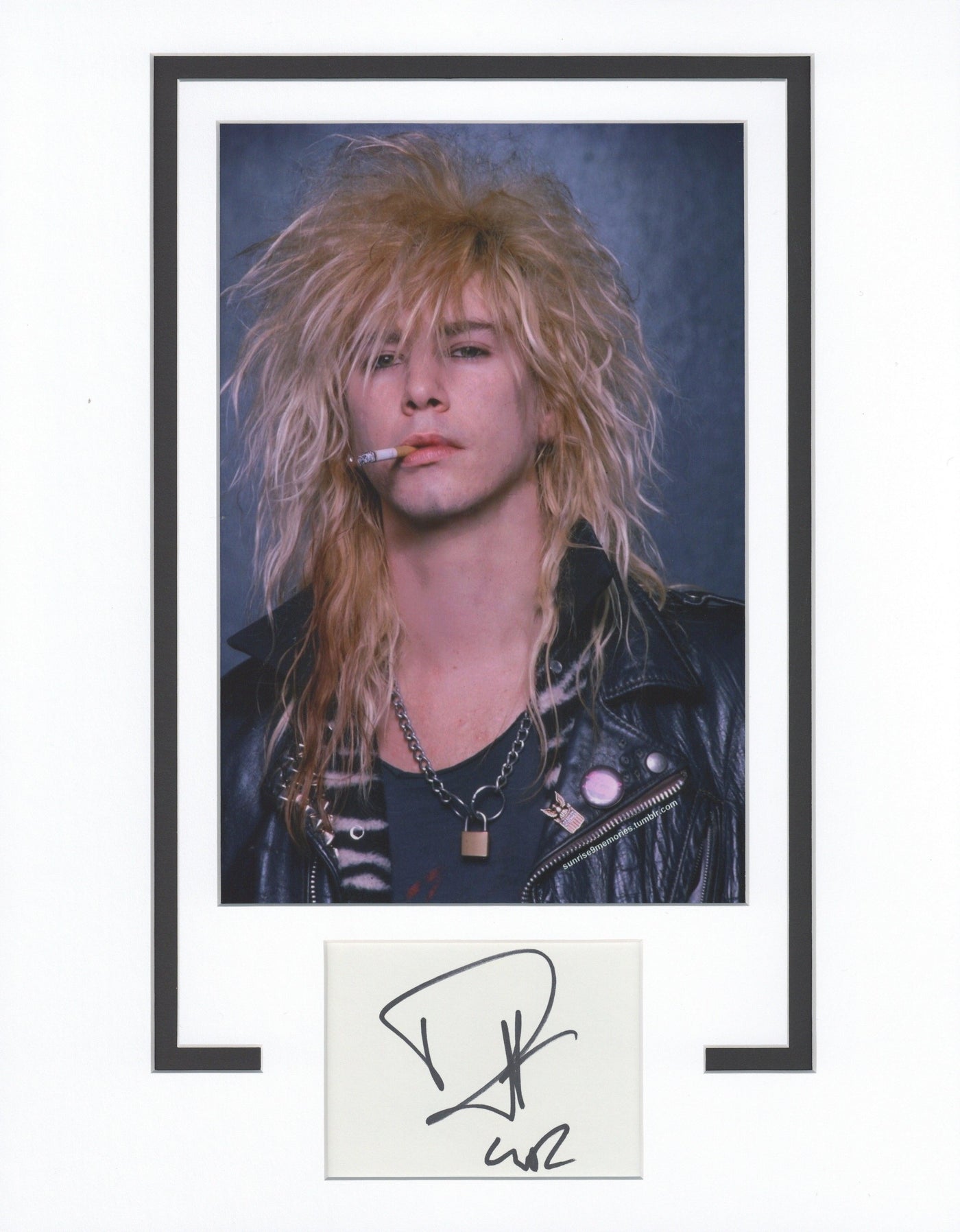 Duff McKagan Signed Cut Guns N' Roses Custom Framed ACOA 2