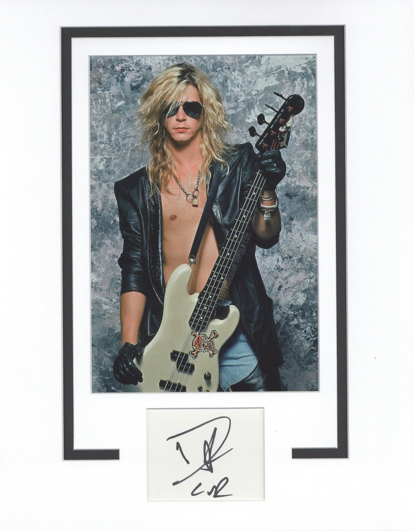 Duff McKagan Signed Cut Guns N' Roses Custom Framed ACOA