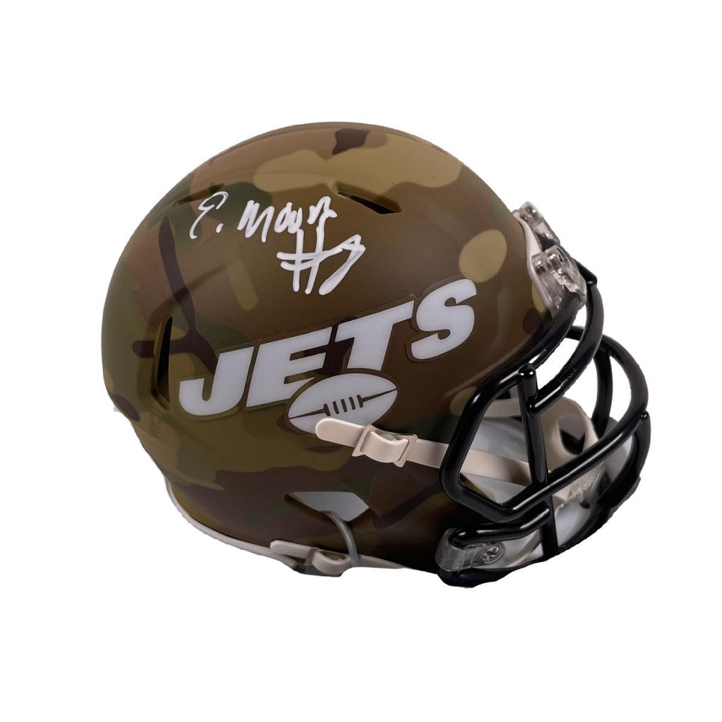 ELIJAH MOORE SIGNED NEW YORK JETS FLASH SPEED BLACK MINI HELMET