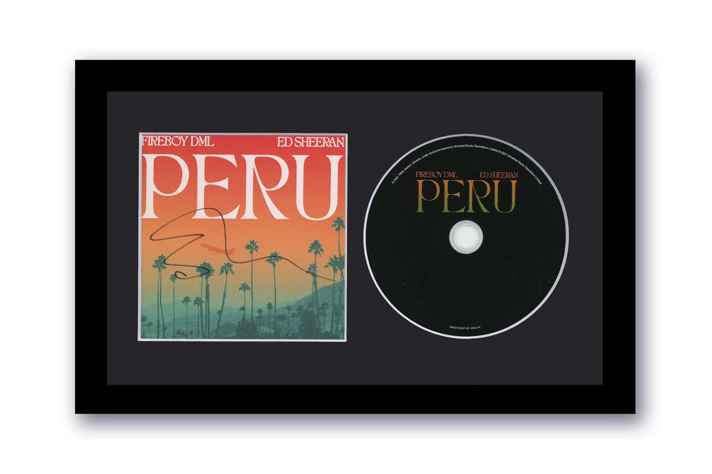 Ed Sheeran Autographed Signed 7x12 Custom Framed CD Peru ACOA