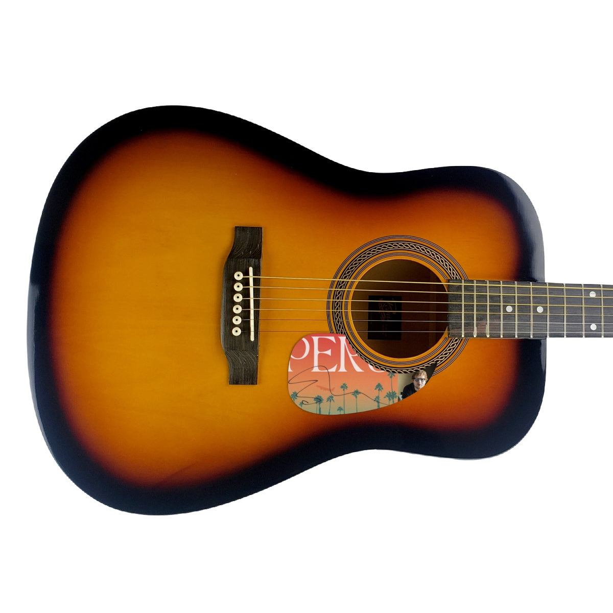 Ed Sheeran Autographed Signed Sunburst Acoustic Guitar Peru ACOA