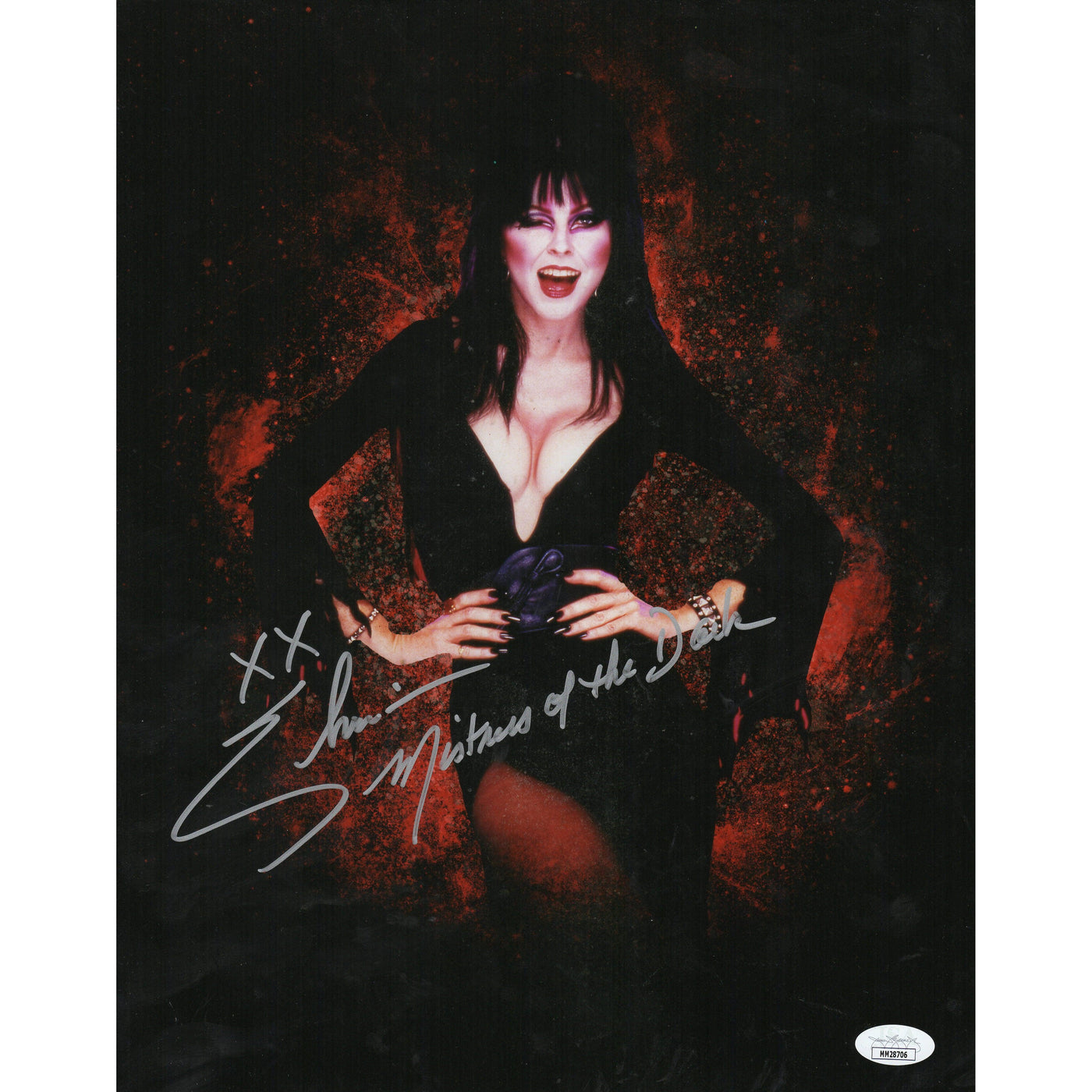 Elvira Autograph 11x14 Photo Mistress of the Dark Signed JSA COA 2