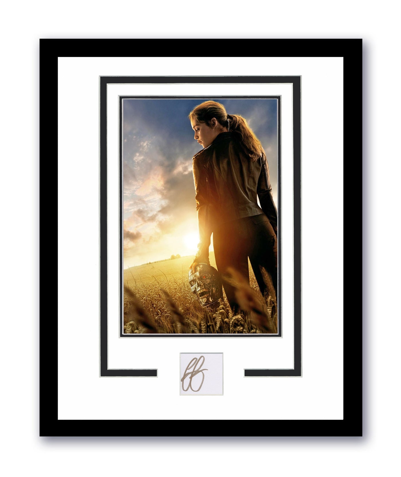 Emilia Clarke Autograph 11x14 Framed Photo Sarah Connor Terminator Genisys ACOA
