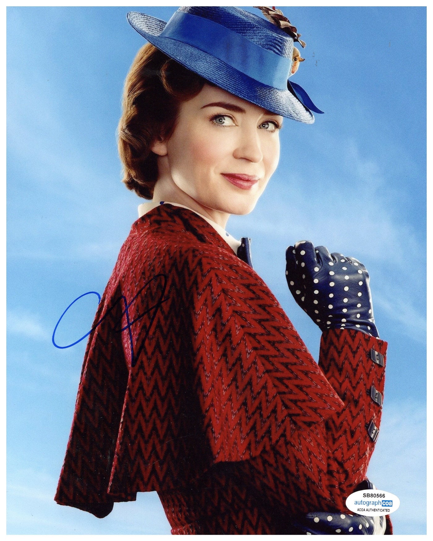 Emily Blunt Signed 8x10 Photo Mary Poppins Autographed ACOA #3