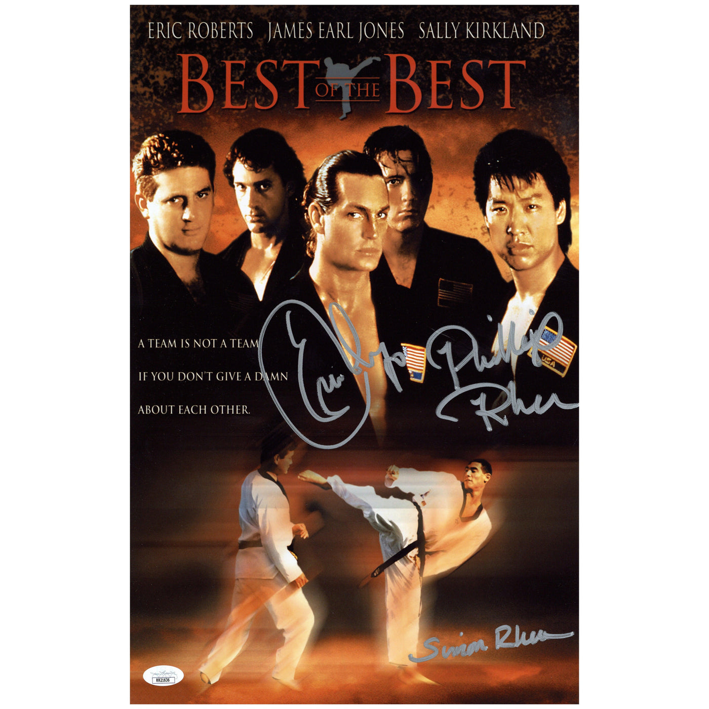 Eric Roberts Signed Best of the Best 11x17 Photo Phillip & Simon Rhee Autographed JSA
