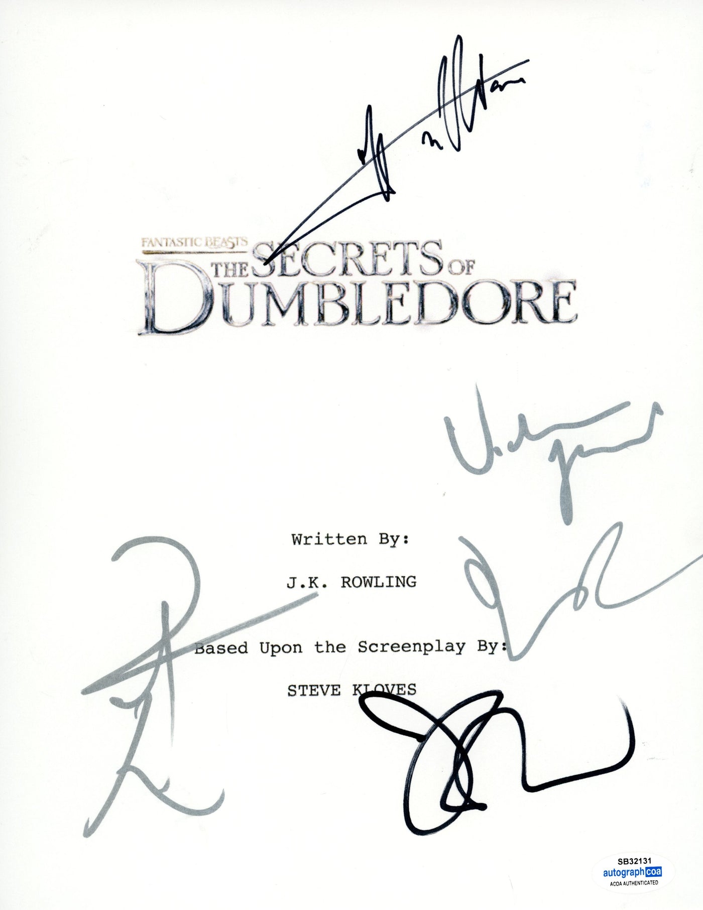 Fantastic Beasts Cast Eddie Redmayne Signed Script Cover Autographed ACOA 3