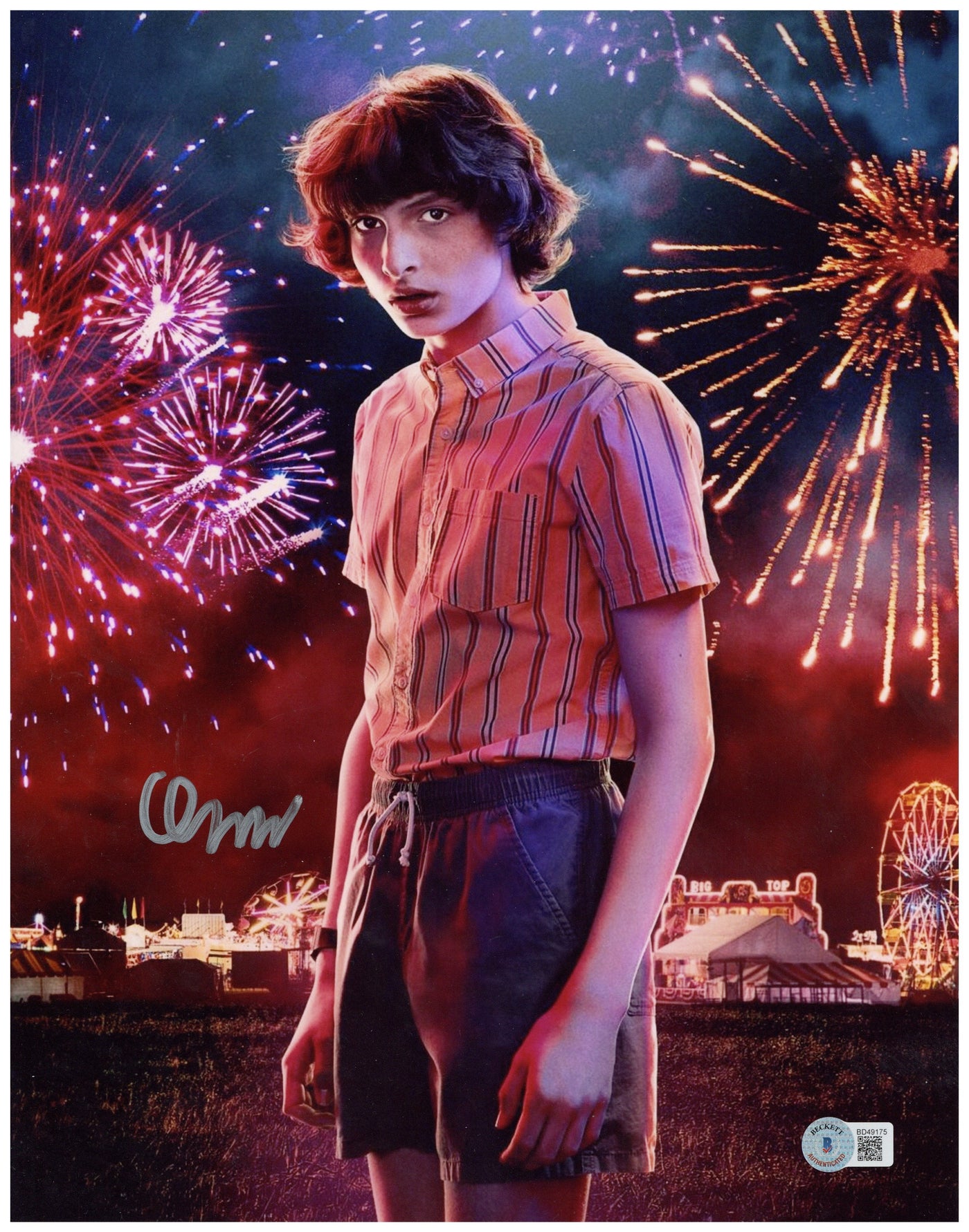 Finn Wolfhard Autographed 11x14 Photo Stranger Things Mike Signed Beckett COA