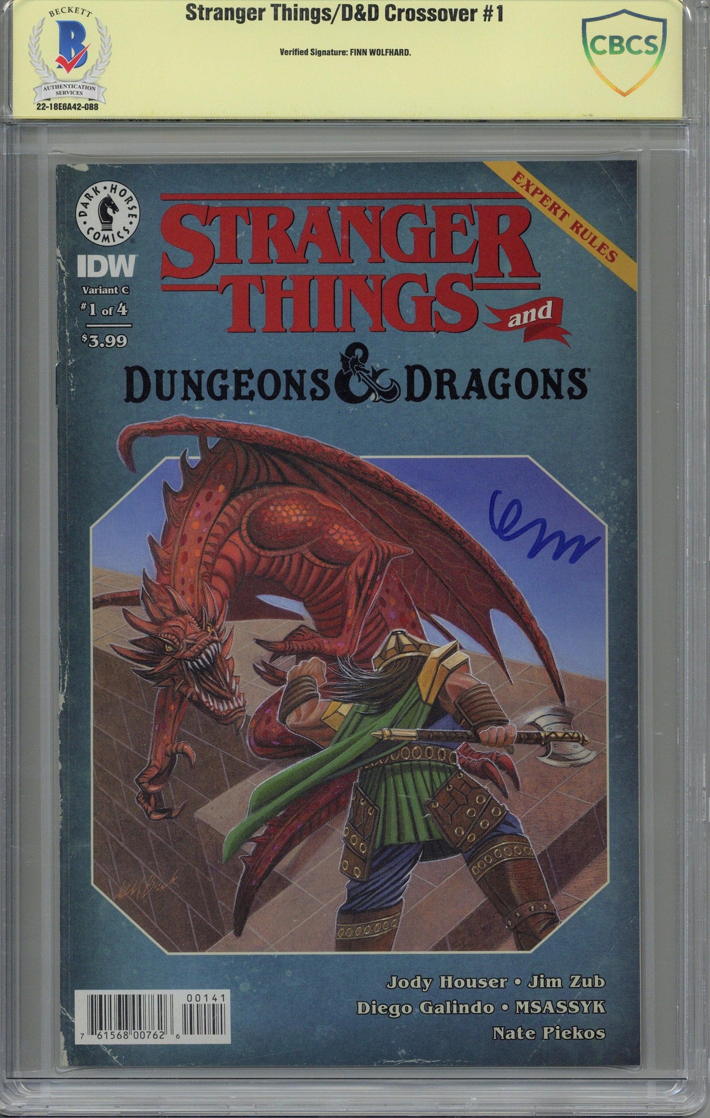 Finn Wolfhard Signed Stranger Things Dungeons & Dragons Comic Book Signed CBCS