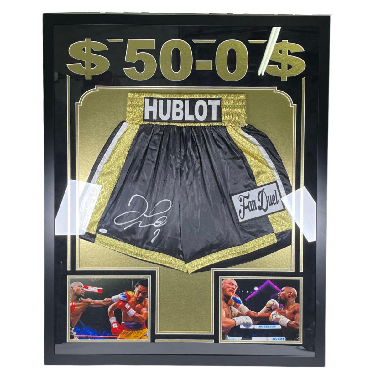 Floyd Money Mayweather Signed Boxing Trunks Custom Framed Autographed JSA COA