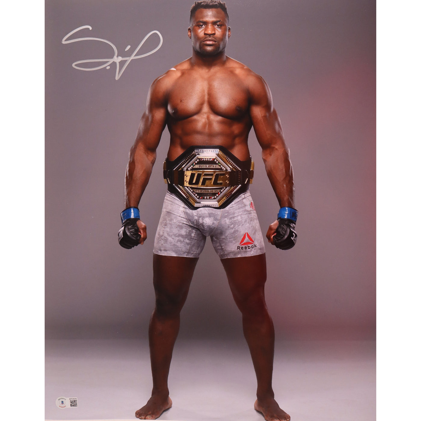 Francis Ngannou Signed 16x20 Photo UFC MMA Autographed BAS COA