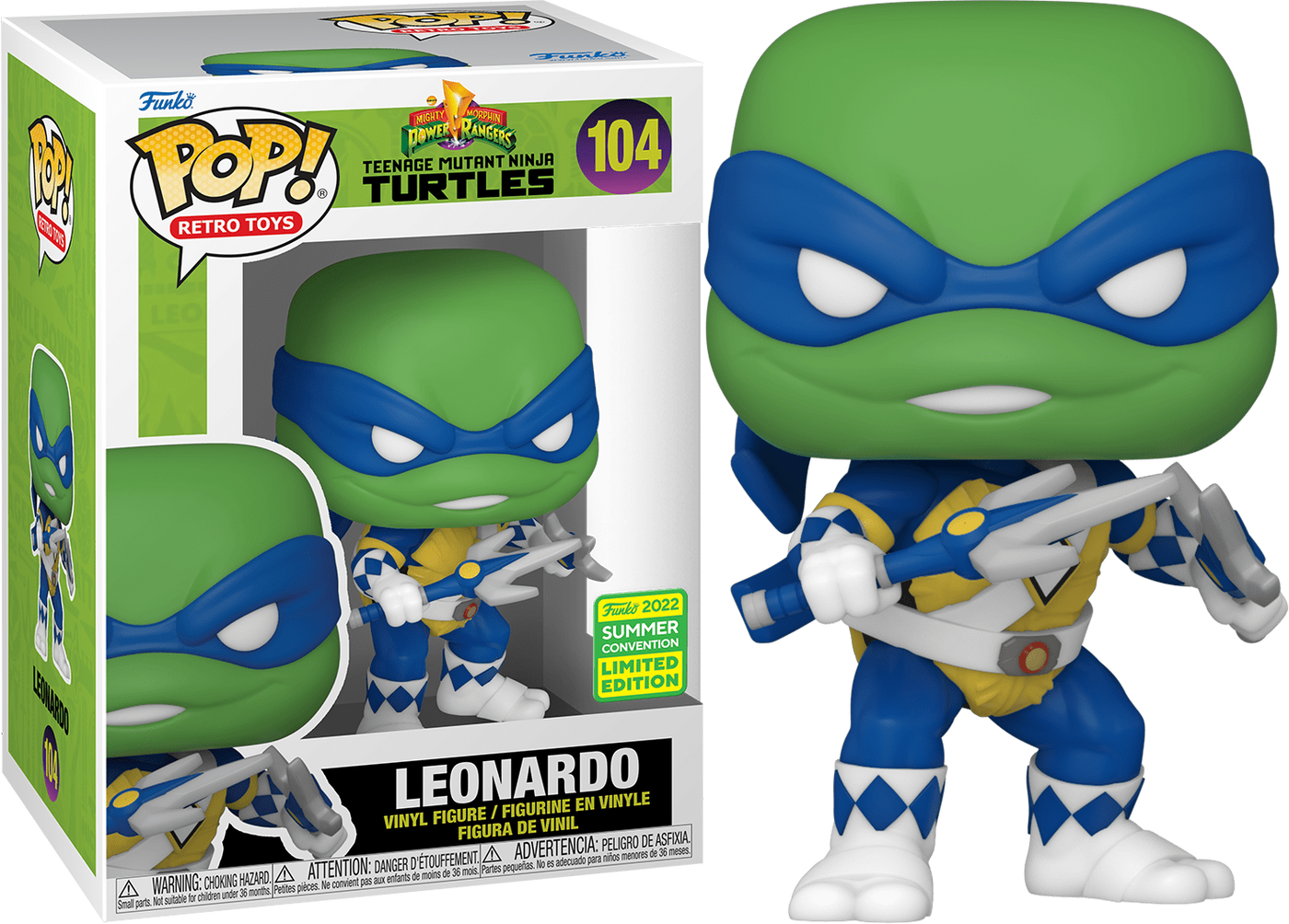 Funko POP: Mighty Morphin Power Ranger x Teenage Mutant Ninja Turtles Leonardo 2022 Summer Convention