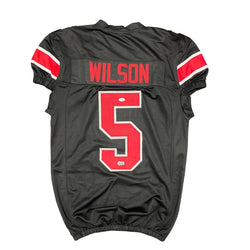Image of Garrett Wilson Autographed Custom Ohio State Jersey Signed BAS COA