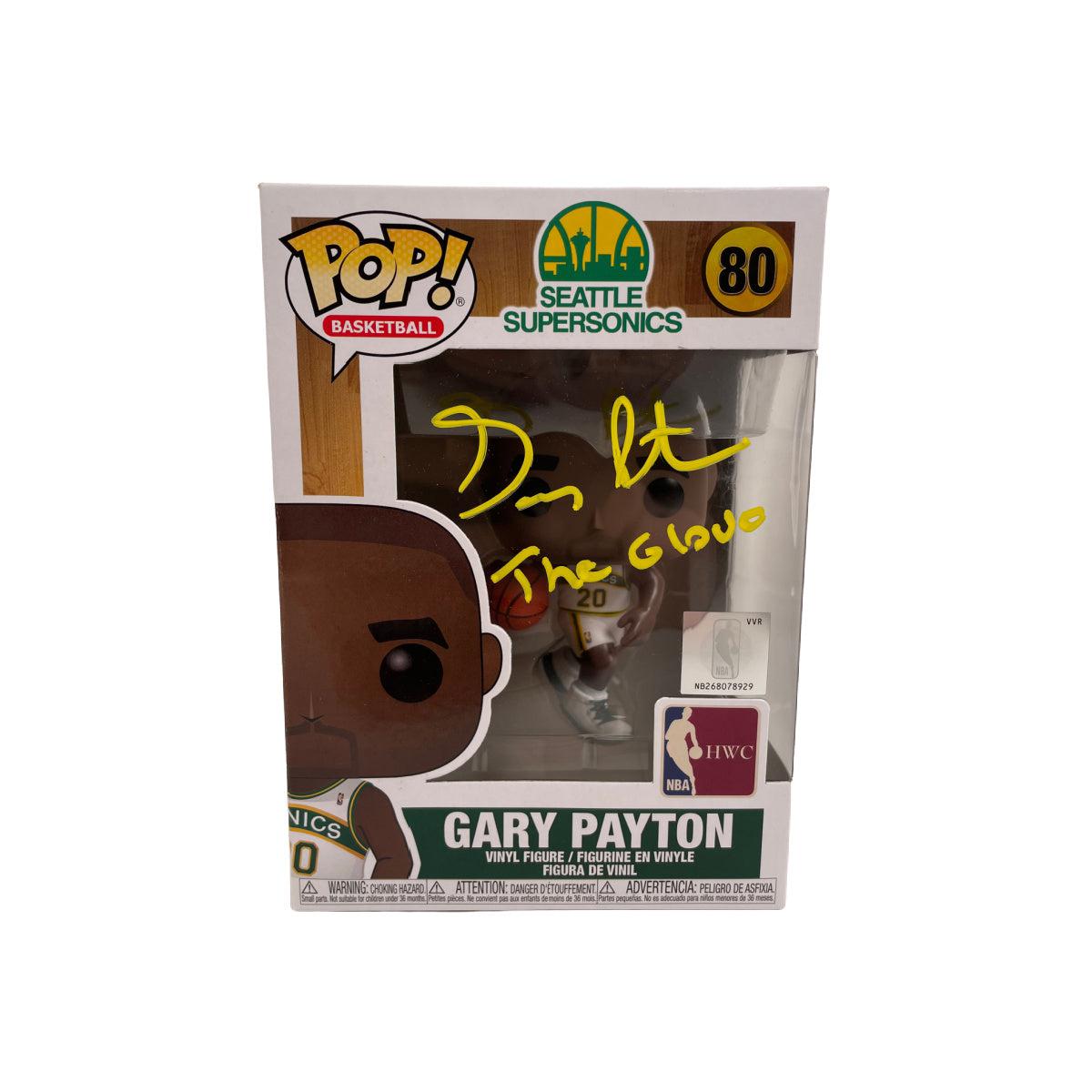 Gary Payton Autographed Funko POP! #80 Seattle Supersonics NBA Signed Beckett 3