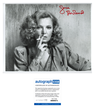 Gena Rowlands Signed 8x10 Photo Autographed ACOA