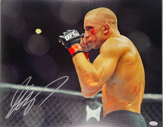 Georges St. Pierre Autographed 16X20 Canvas UFC MMA Signed JSA COA 2
