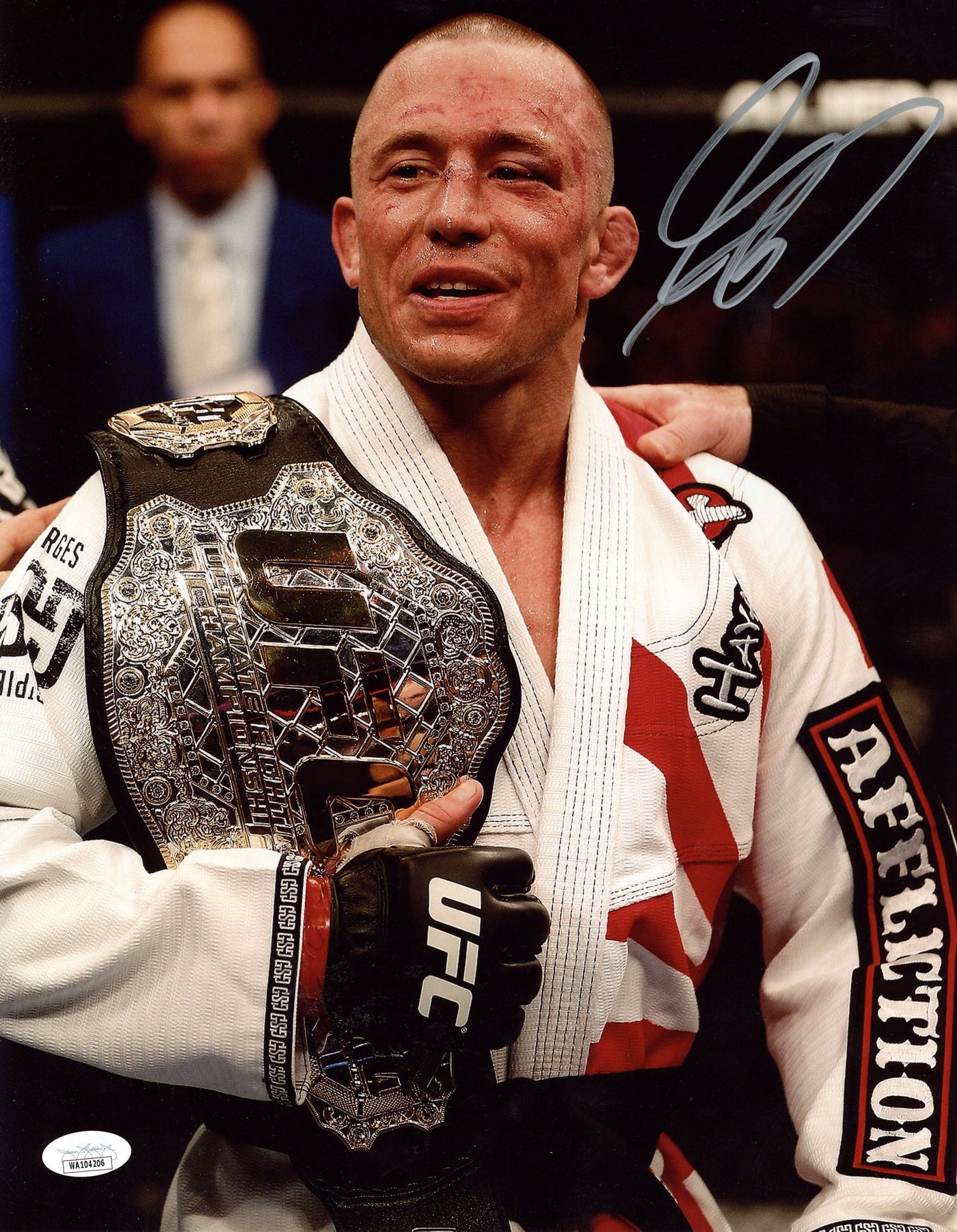 Georges St. Pierre Signed 11x14 Photo UFC GSP Autographed JSA COA 3