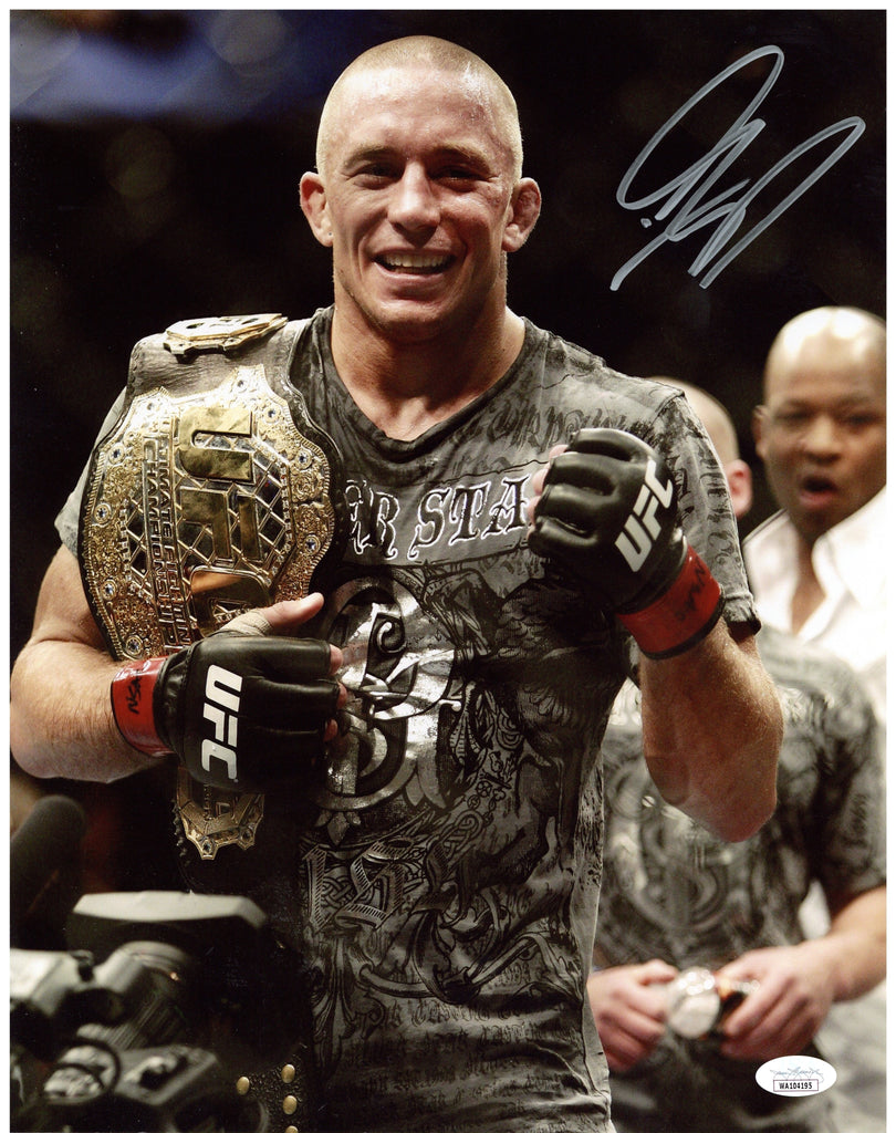Georges St. Pierre Signed 11x14 Photo UFC GSP Autographed JSA 