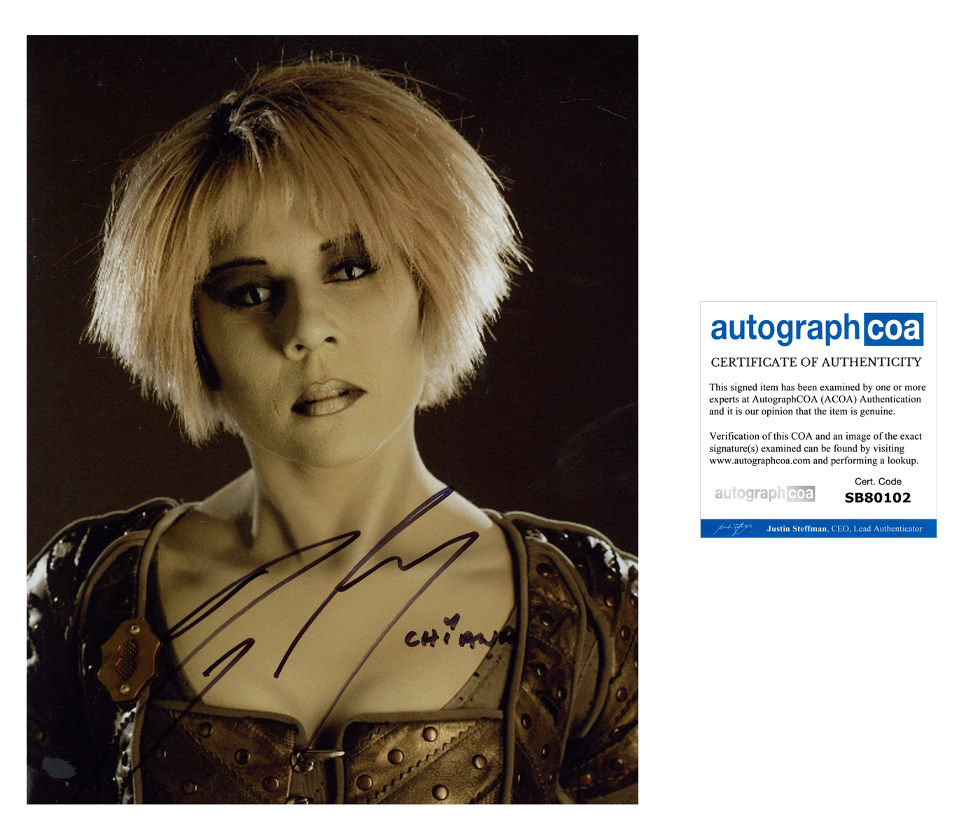 Gigi Edgley Signed 8x10 Photo Farscape Autographed ACOA 102