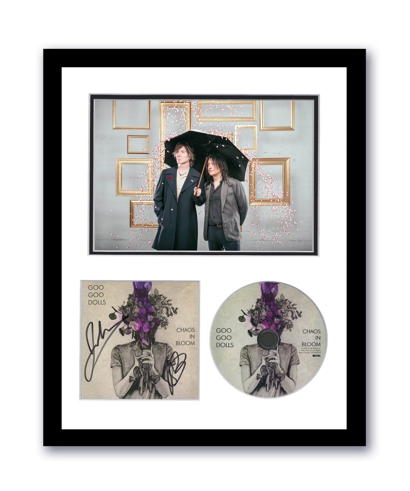Goo Goo Dolls Autographed Signed 11x14 Framed CD Photo Chaos In Bloom ACOA 2