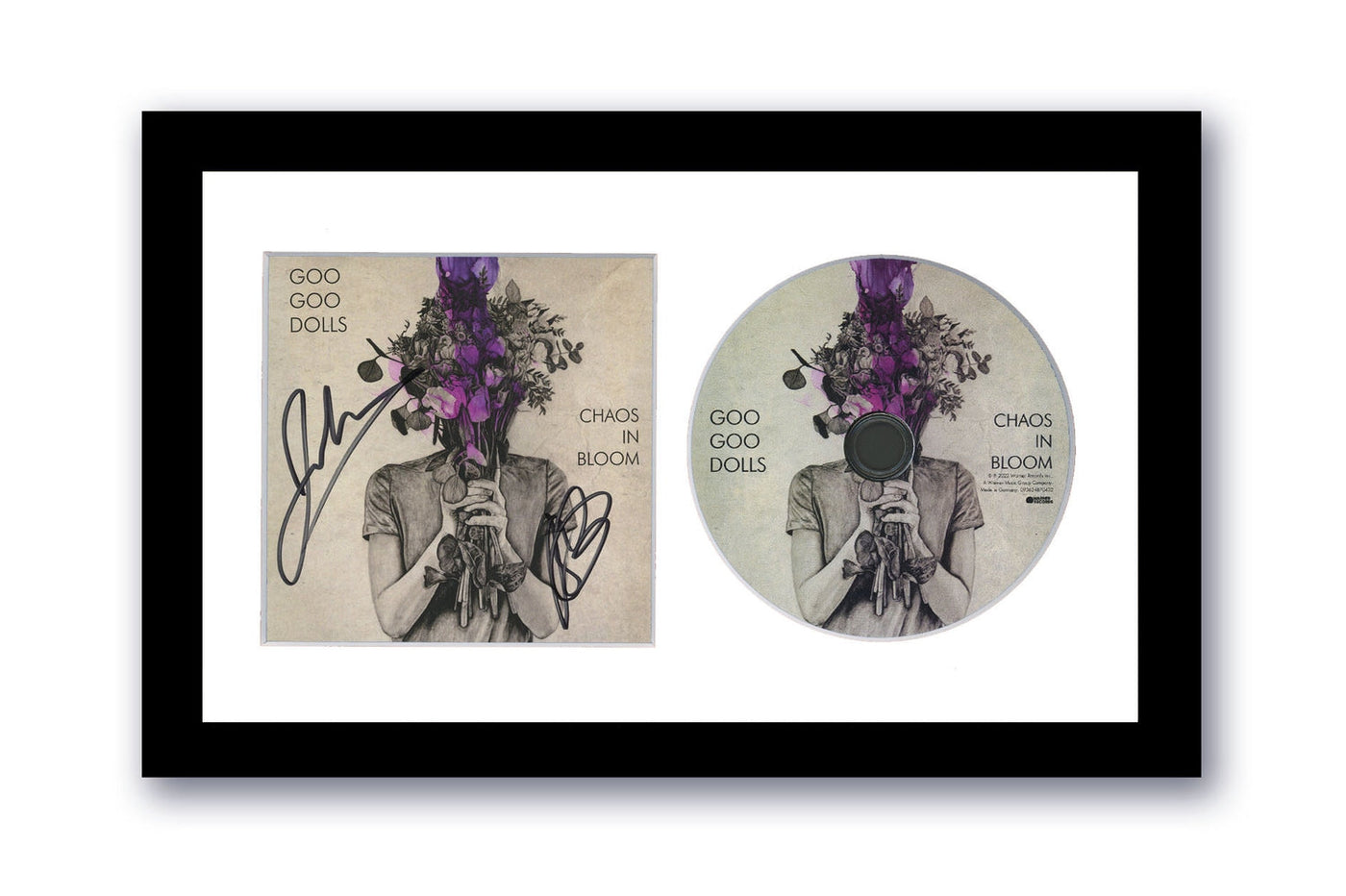 Goo Goo Dolls Autographed Signed 7x12 Custom Framed CD Chaos In Bloom ACOA