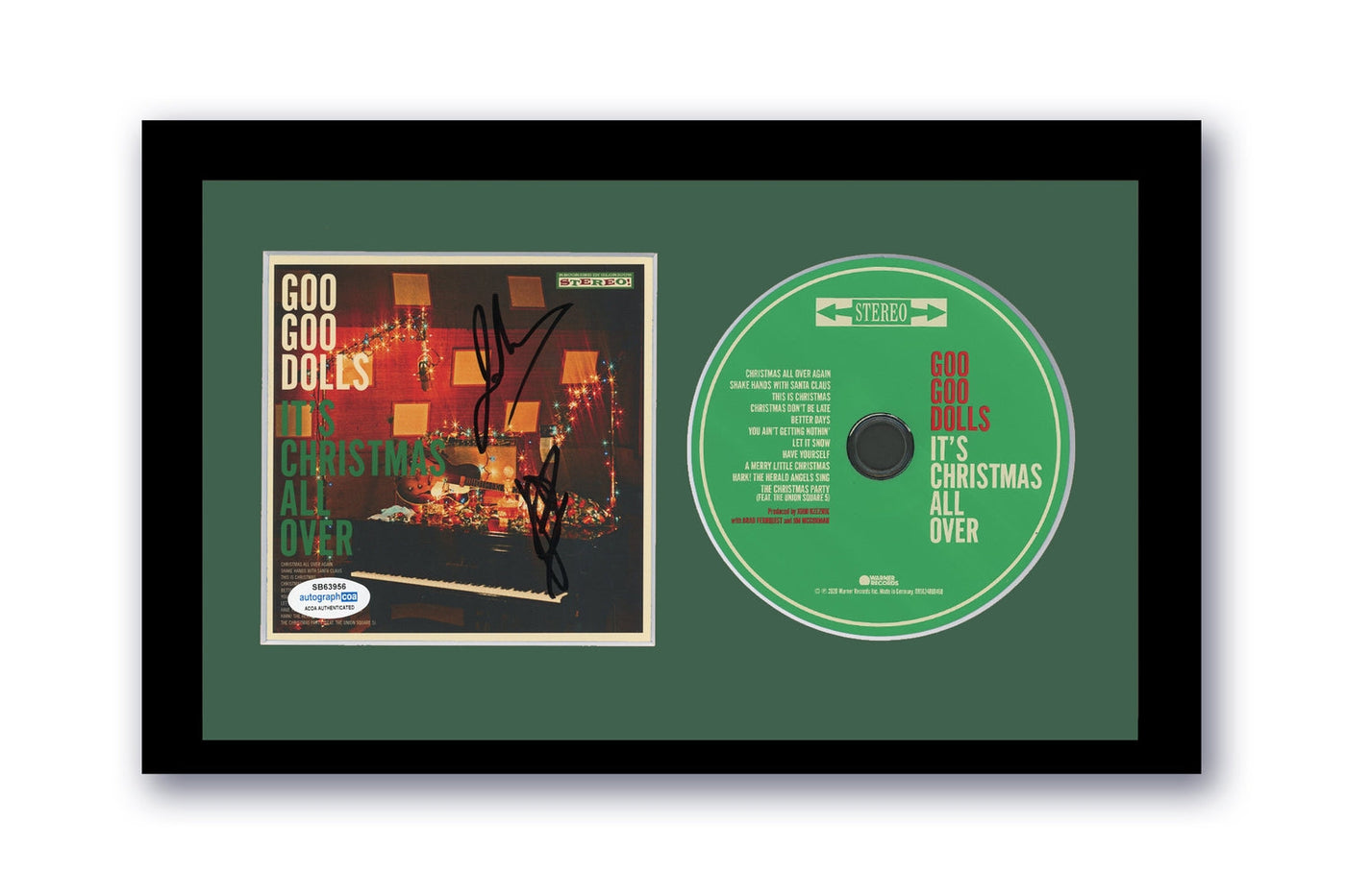 Goo Goo Dolls Johnny Rzeznik Autographed Signed 7x12 Framed CD Christmas ACOA 2