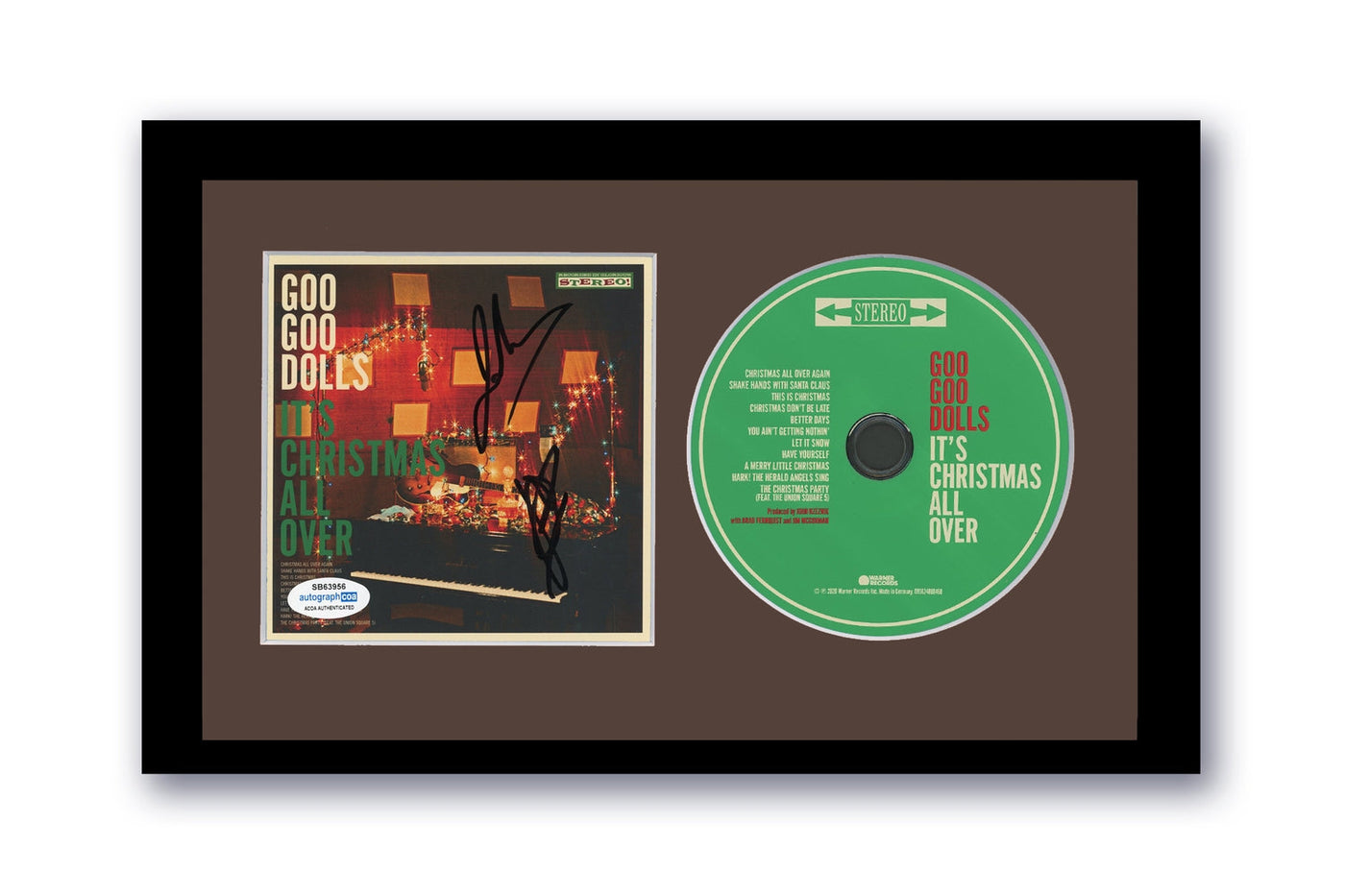 Goo Goo Dolls Johnny Rzeznik Autographed Signed 7x12 Framed CD Christmas ACOA