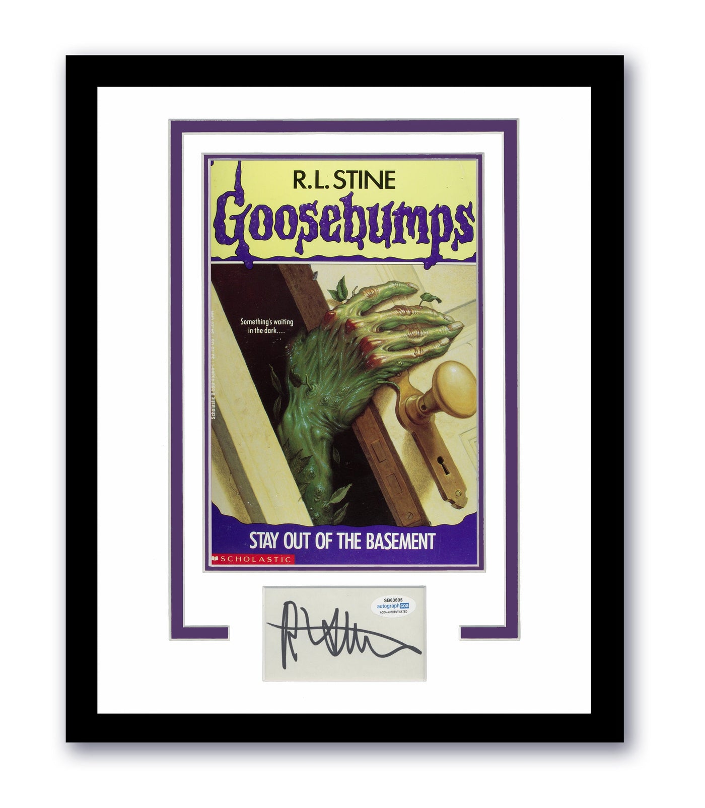Goosebumps R.L. Stine Signed 11x14 Framed Photo Stay Out Of The Basement ACOA