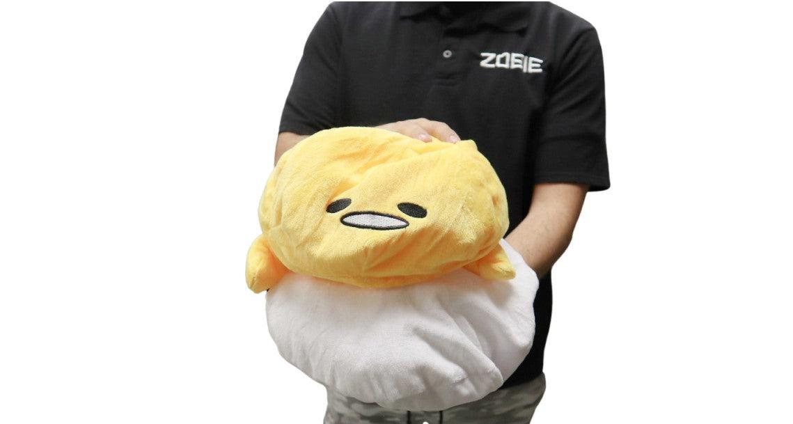 Gudetama Facing Down M Size Plushie Toy - 10.5 Inches Tall/ 11 Inches Wide/ 15 Inches Long-Plushie-Zobie Productions-Zobie Productions