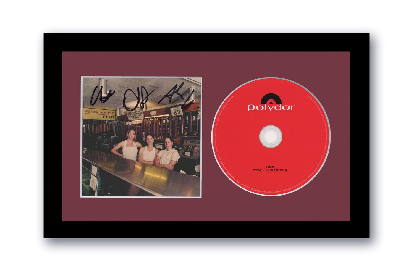 Haim Autographed Signed 7x12 Custom Framed CD Women In Music Pt. III ACOA