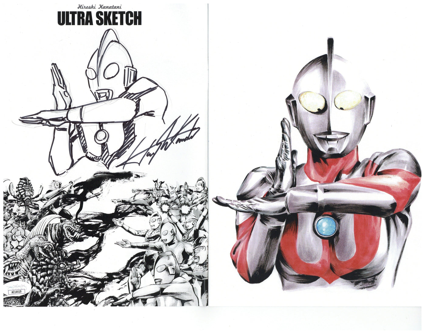 Hiroshi Kanatani Ultraman Artist - Comic Book Sketch JSA COA