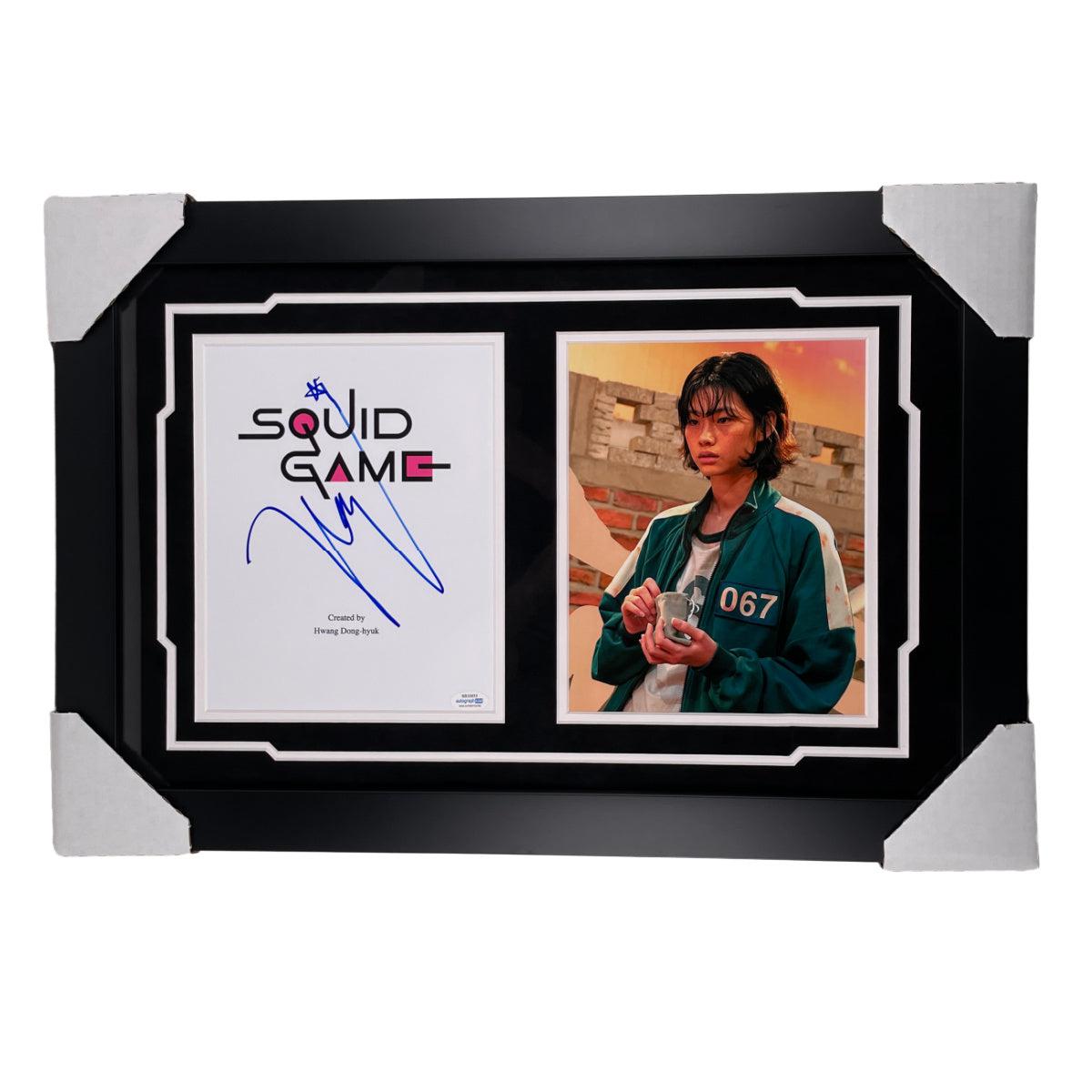 HoYeon Jung Signed SQUID GAME Script Cover Custom Framed Autographed ACOA