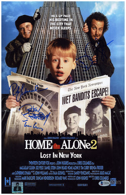 Image of Home Alone 2 Cast Signed 11x17 Photograph Autographed Beckett COA