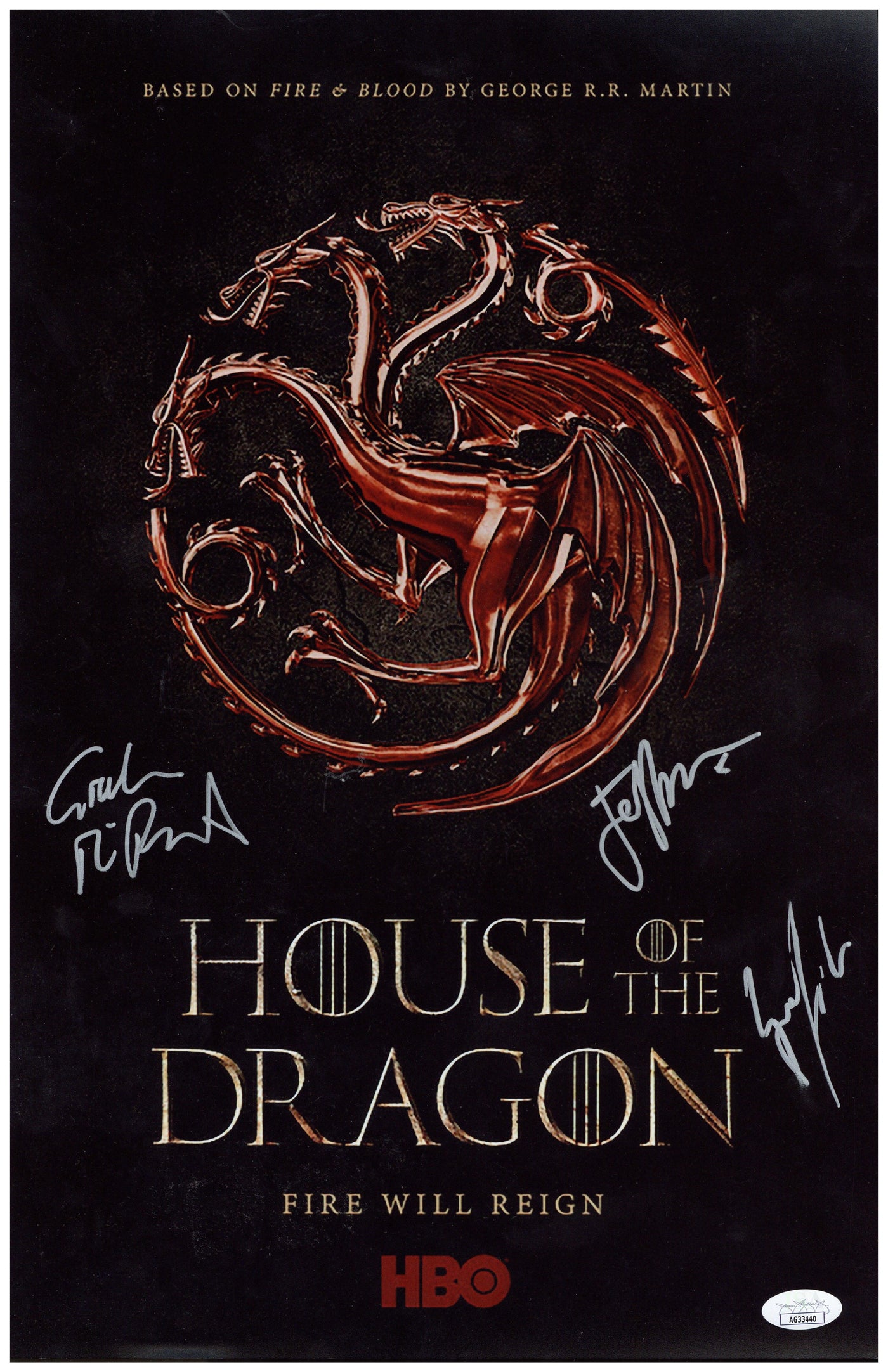 House of Dragon Cast Signed 11x17 Photograph Graham Gavin Jefferson Autographed JSA
