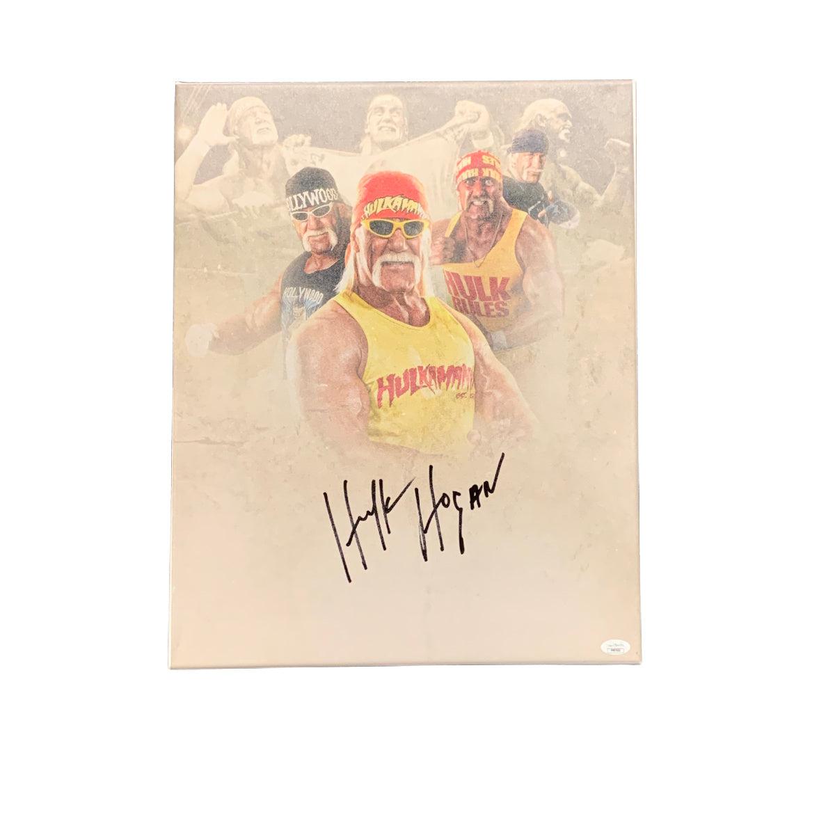 Hulk Hogan Signed 16x20 Stretched Canvas WWE HOF Autographed JSA COA