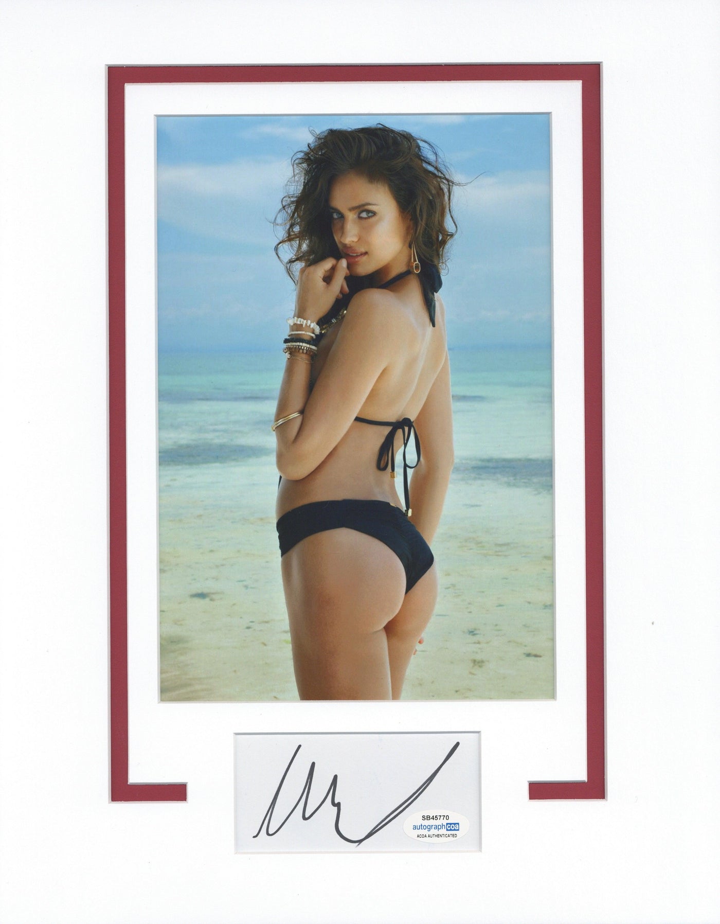 Irina Shayk Signed Cut SI Swimsuit Model Custom Framed ACOA