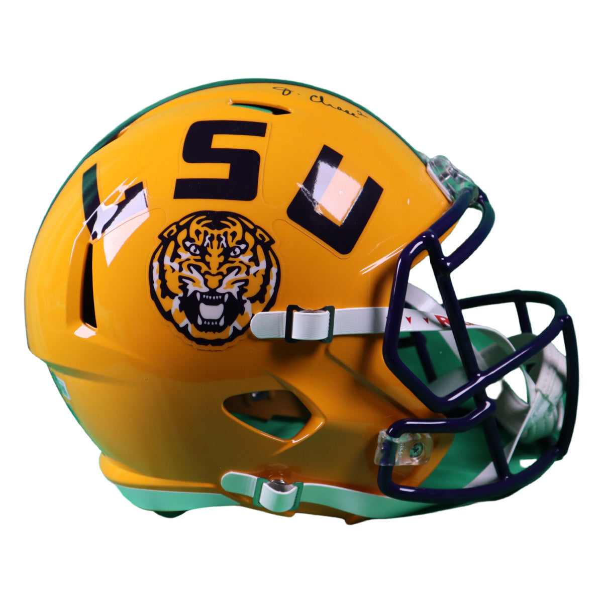 Ja'Marr Chase LSU Tigers Autographed Riddell Speed Replica Helmet Signed BAS COA