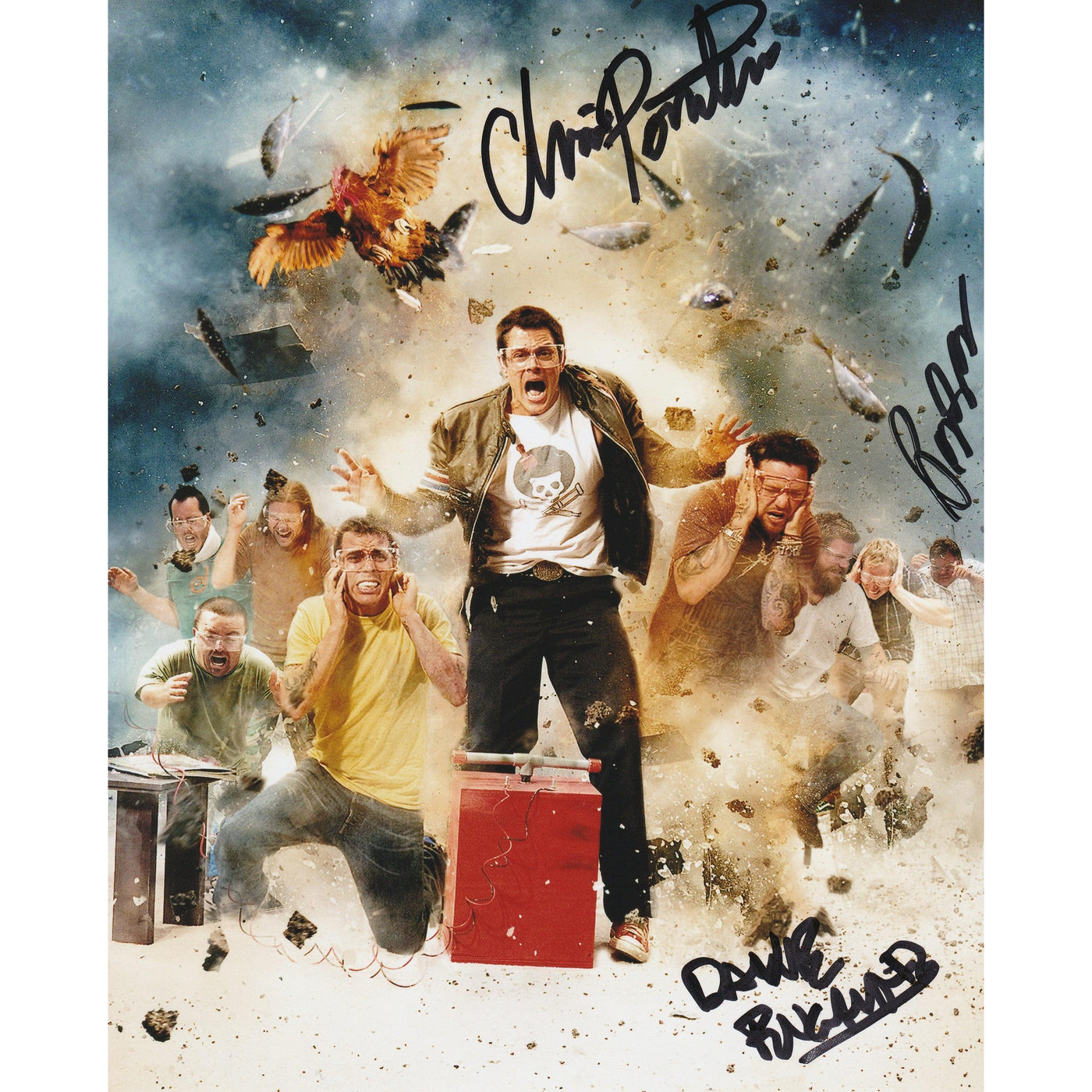 Jackass Cast Chris Preston and Dave Autograph 8x10 Photo Signed COA 4