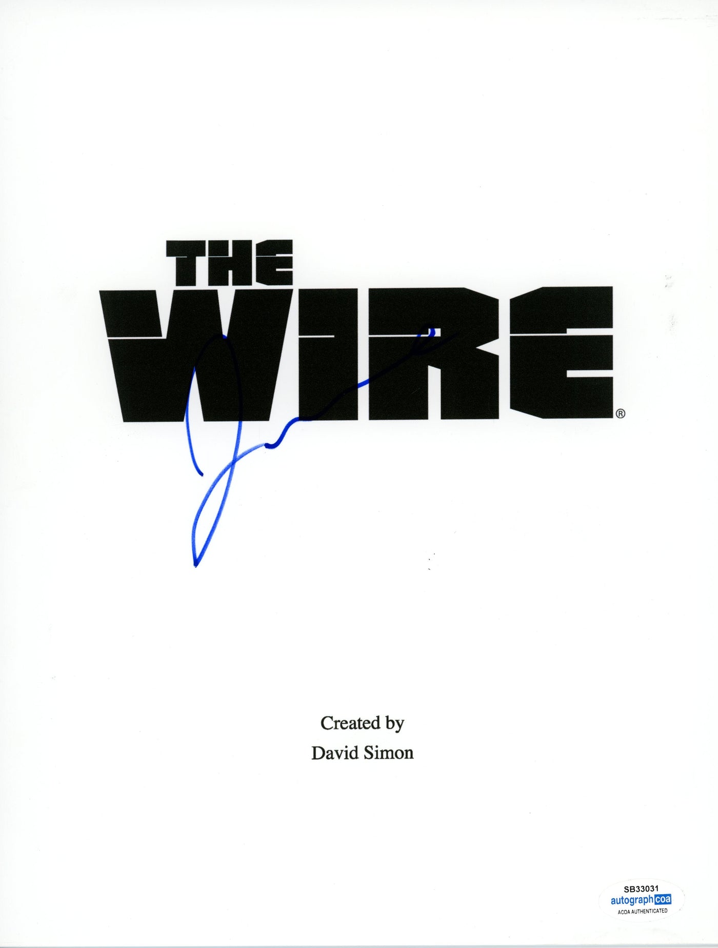 Jamie Hector Signed The Wire Movie Script Cover Autographed ACOA