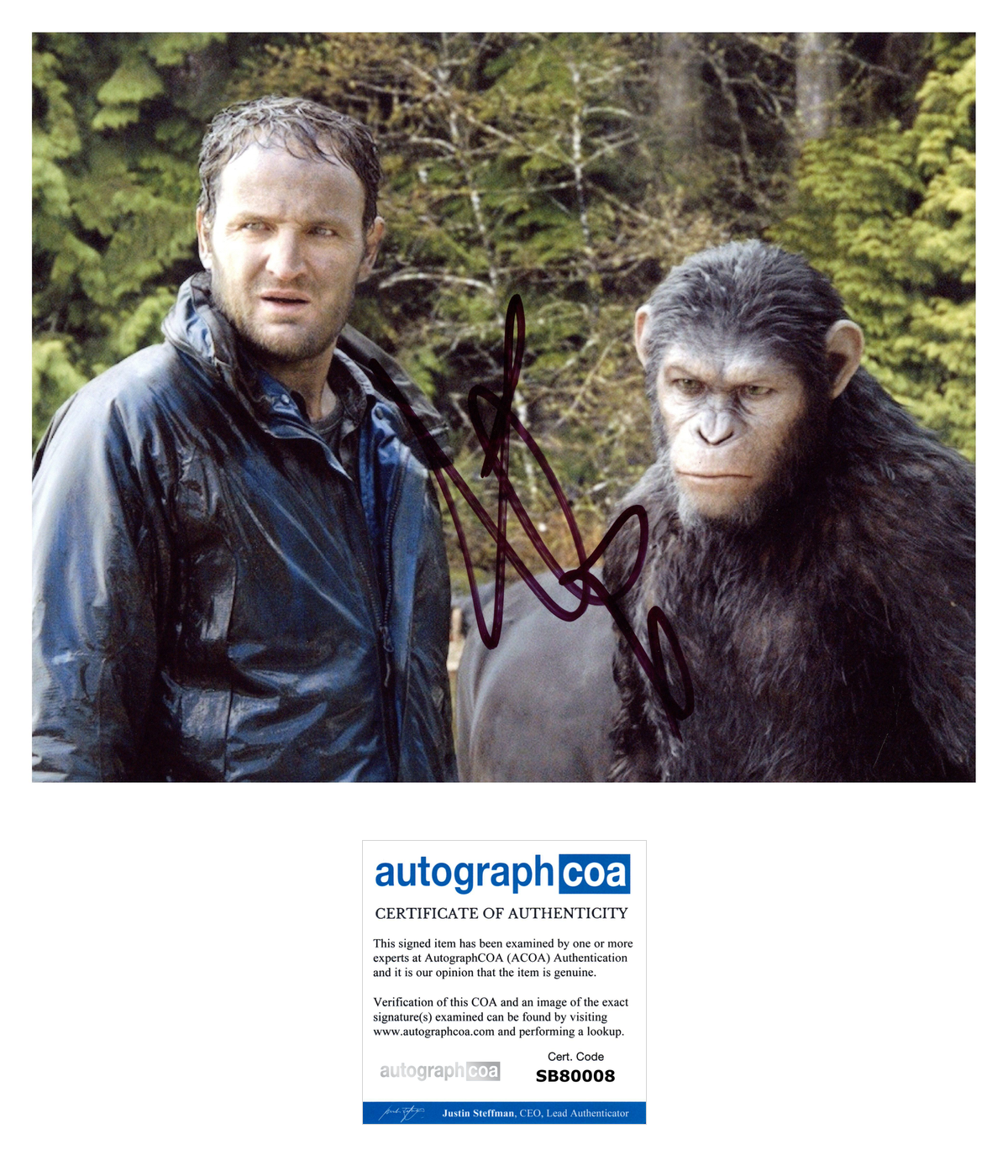 Jason Clarke Signed 8x10 Photo Dawn of the Planet of the Apes Autographed ACOA