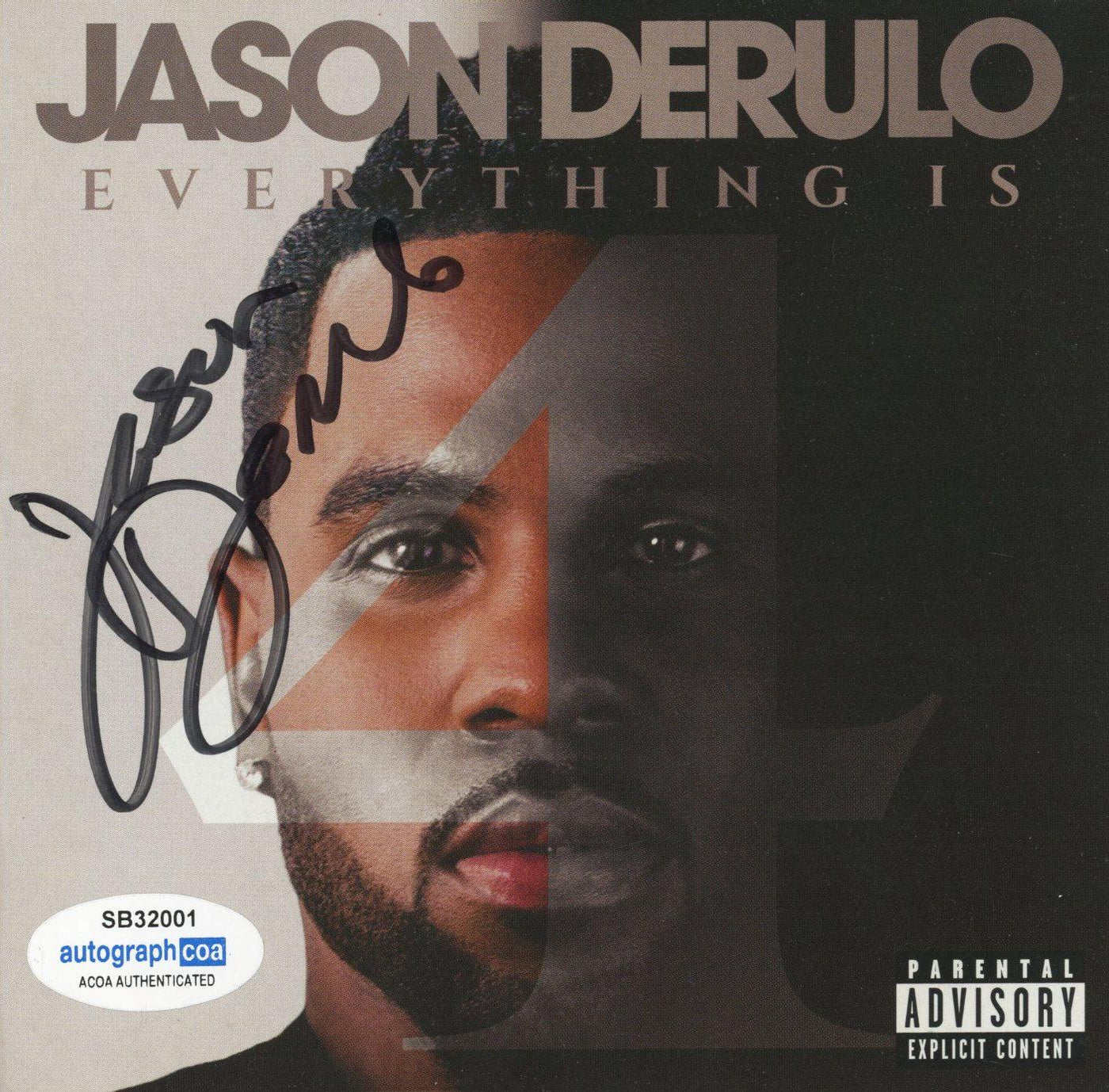 Jason Derulo Signed CD Cover Everything Is Autographed ACOA