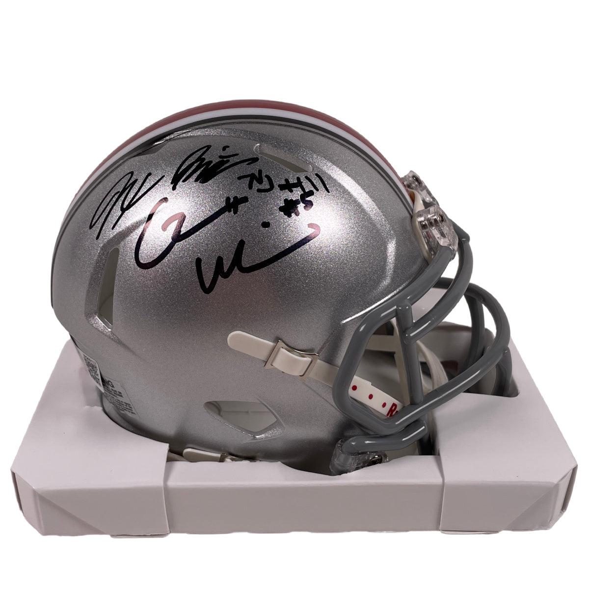 Jaxson Smith-Njigba and Garrett Wilson Signed Mini Helmet OSU Autographed BAS