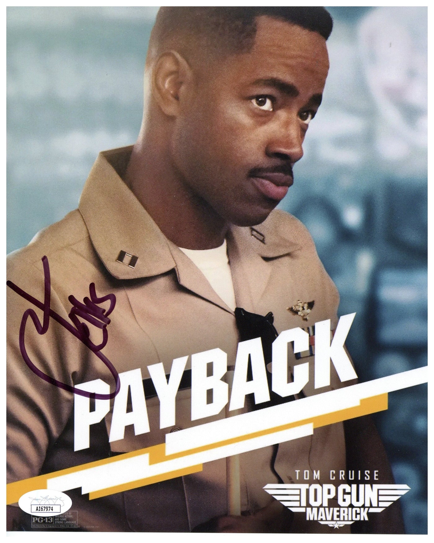 Jay Ellis Autographed 8x10 Photo Payback Top Gun Maverick Signed JSA COA