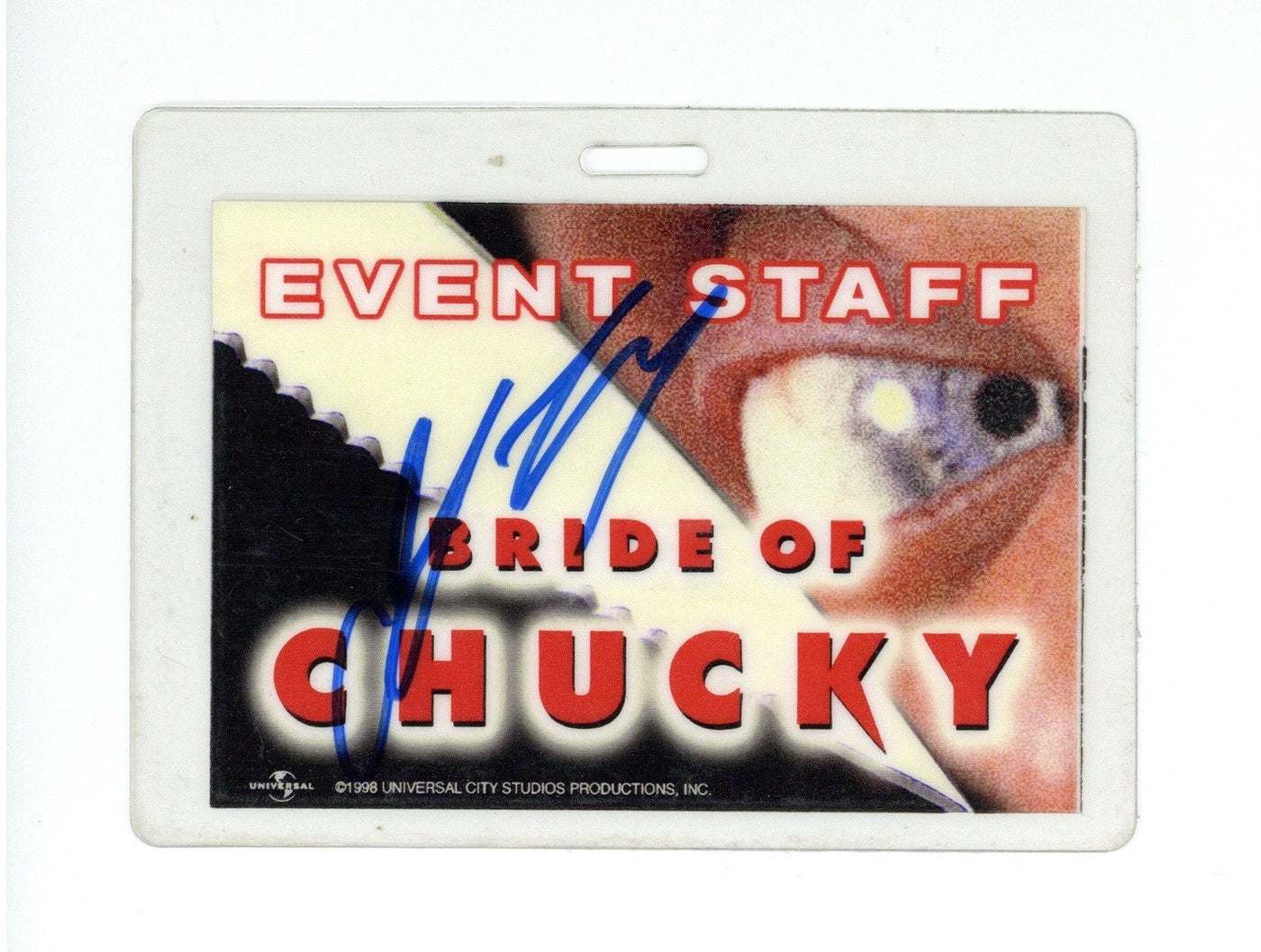 Jennifer Tilly Signed Bride of Chucky Event Staff Badge Autographed ACOA
