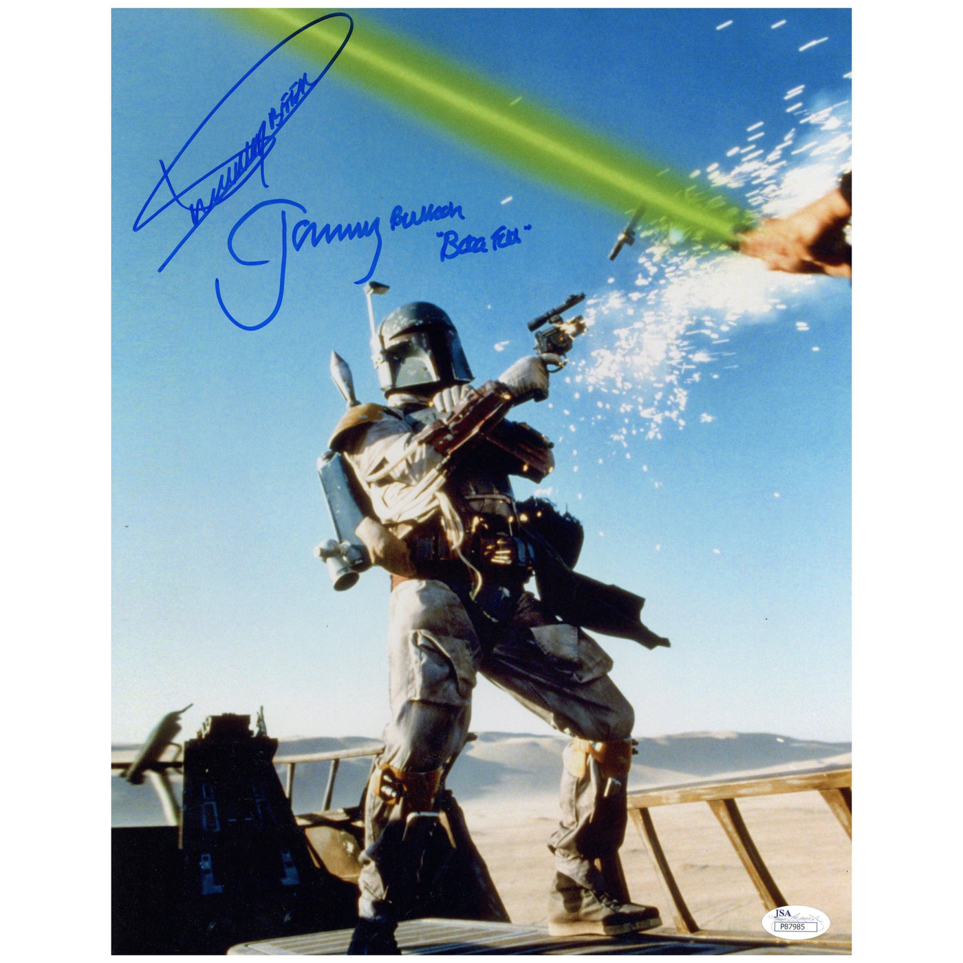 Jeremy Bulloch & Dickey Beer Signed 11x14 Photo Star Wars Boba Fett Autographed JSA COA 6