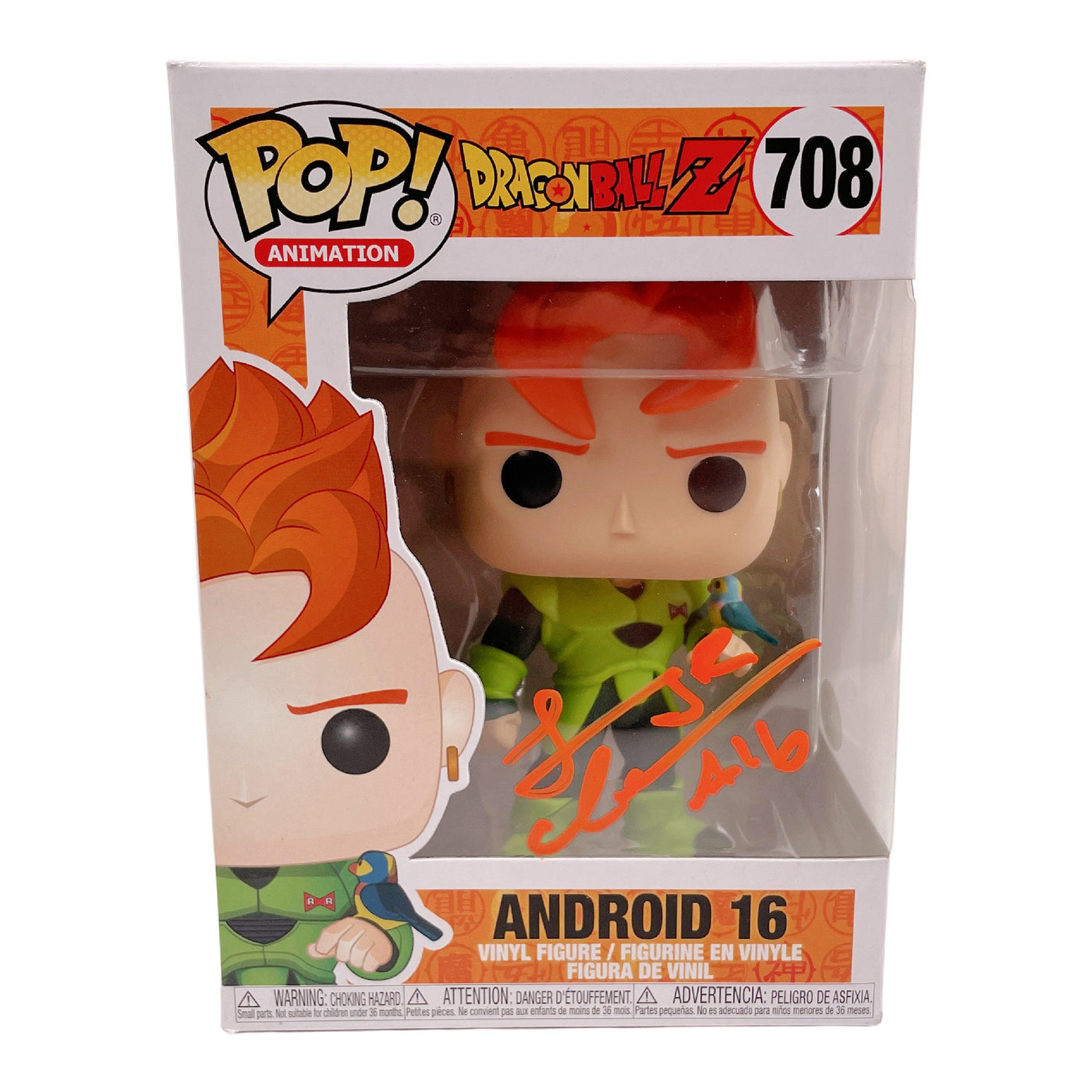 Jeremy Inman Signed Funko POP Dragon Ball Z Android 16 #708 Autographed JSA COA