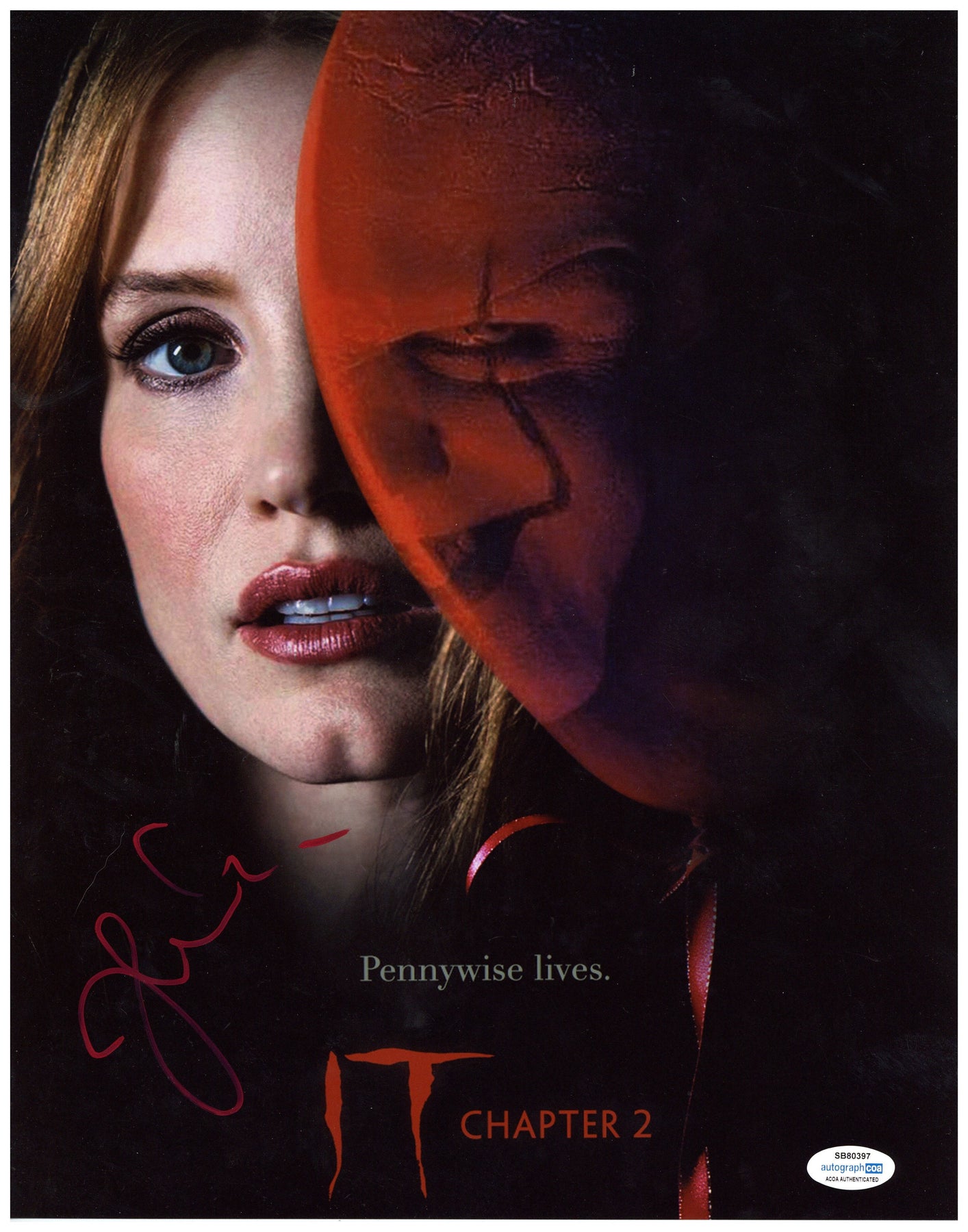 Jessica Chastain Signed 11x14 Photo It Chapter 2 Autographed Acoa Zobie Productions 