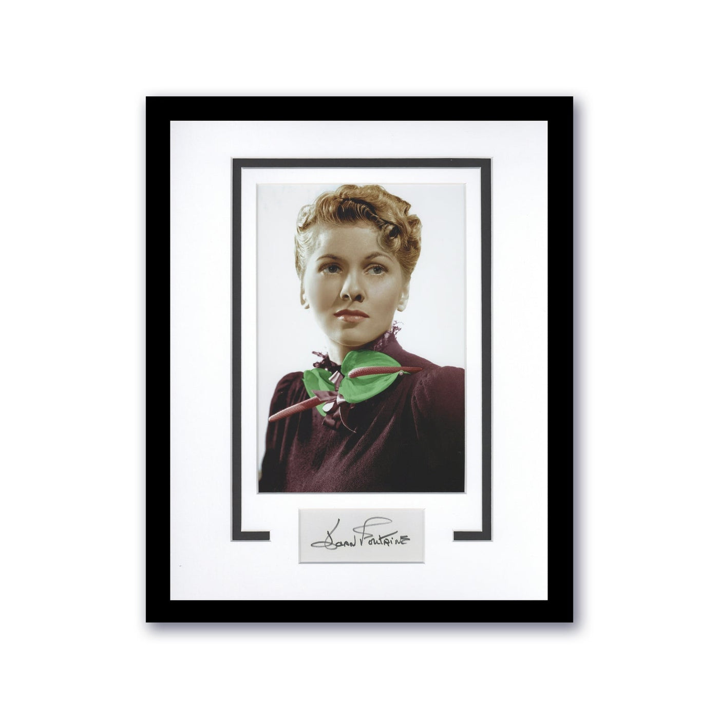 Joan Fontaine Autographed Signed 11x14 Framed Film Movie Actress Photo ACOA