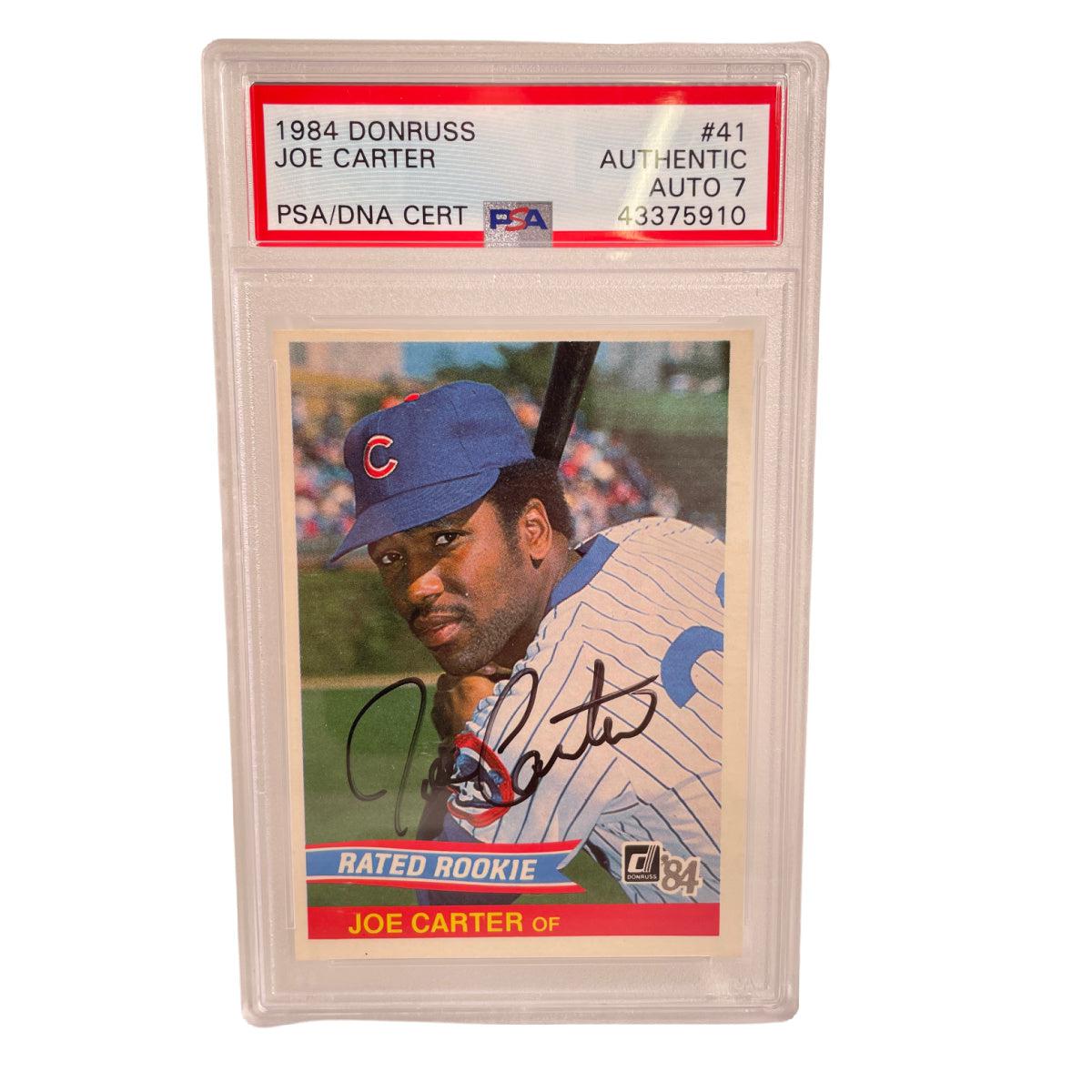 Joe Carter Signed Autograph 1984 Donruss Rookie Card PSA DNA Chicago Cubs