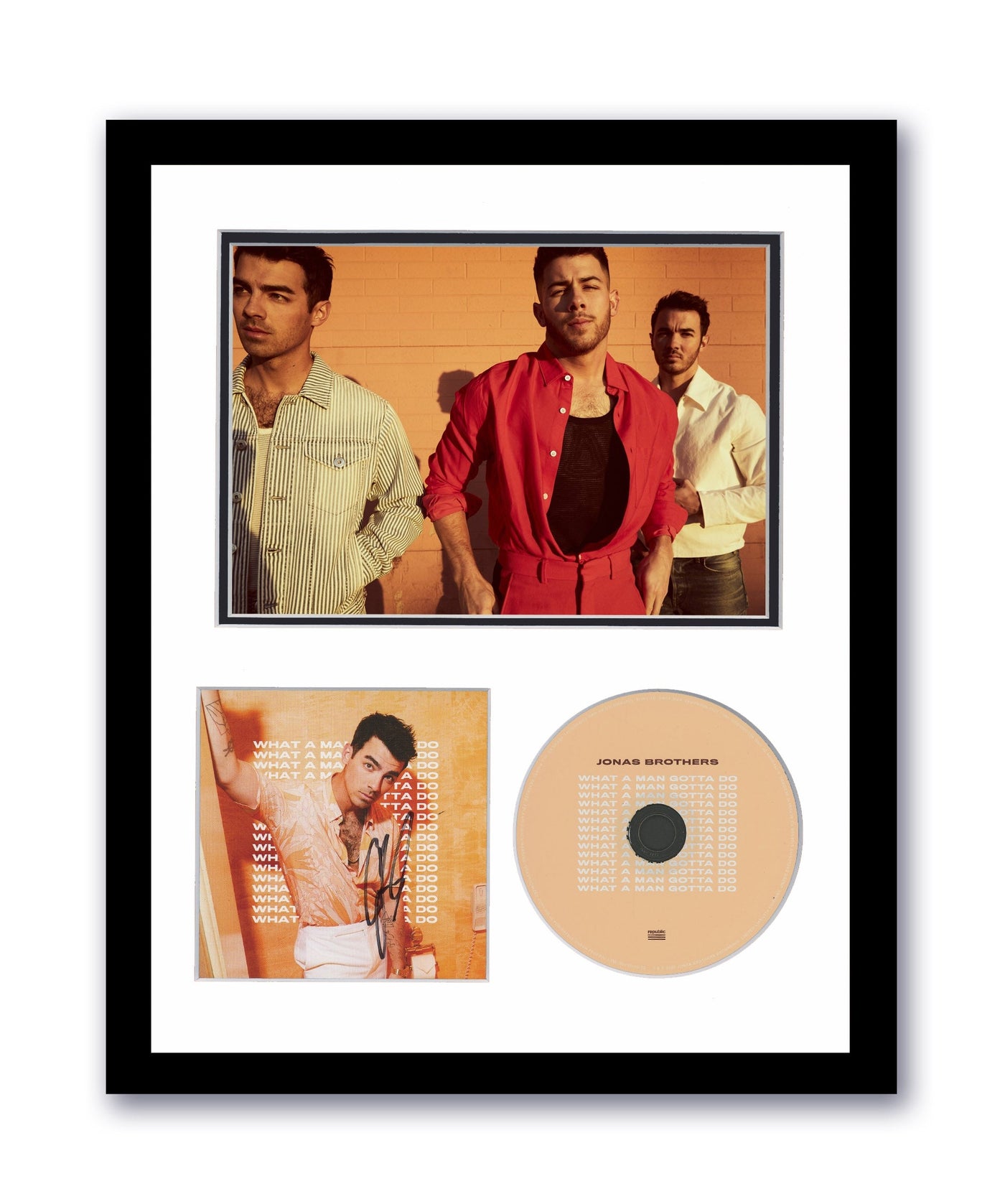 Joe Jonas Brothers Autographed 11x14 Framed CD Photo What A Man Gotta Do ACOA 2