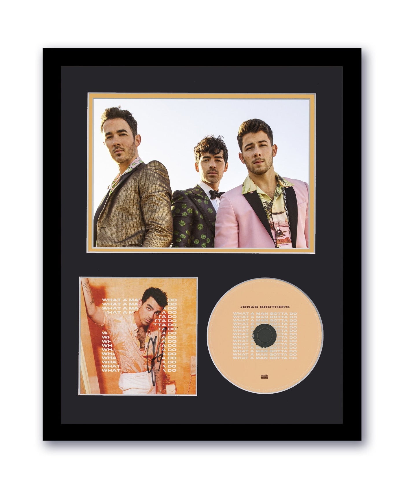 Joe Jonas Brothers Autographed 11x14 Framed CD Photo What A Man Gotta Do ACOA 3